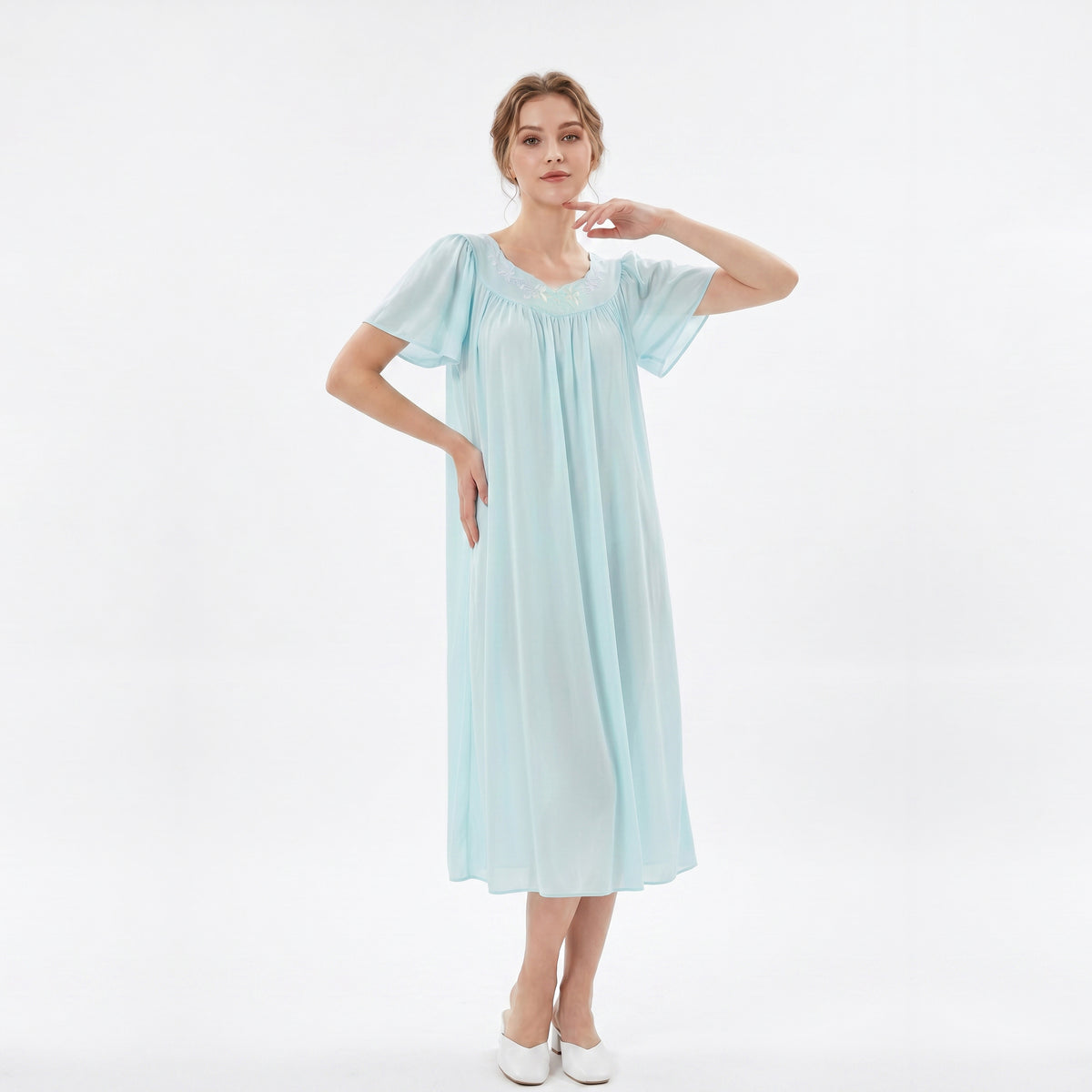 Miss Elaine Short Gown Short Sleeve-MISE20809UT