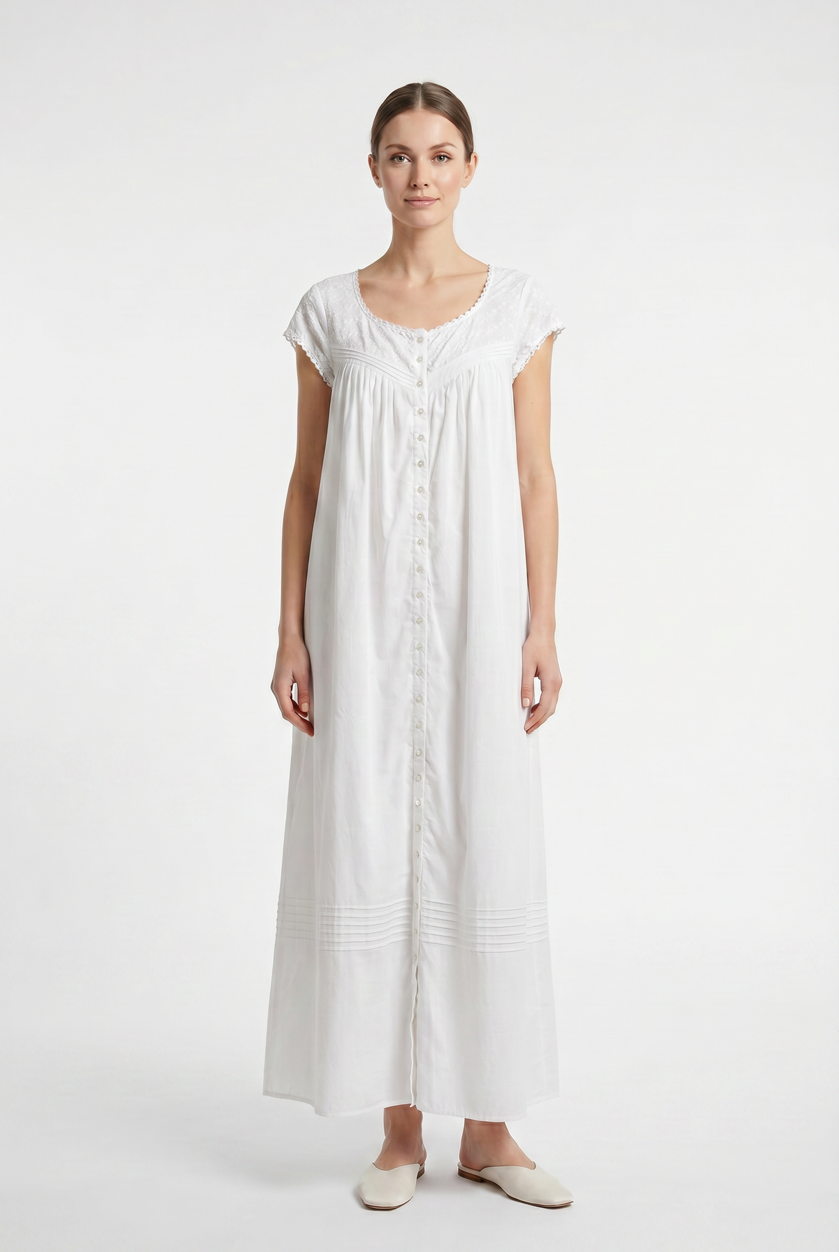 Eileen West Long Robe Short Sleeve with Button 52" -CAE5820034