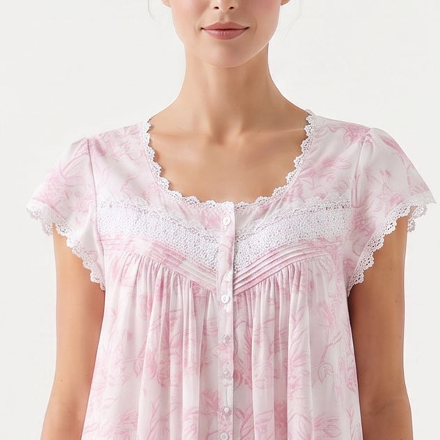 Eileen West Long Robe Short Sleeve With Button Ballet 52" -CAE50074