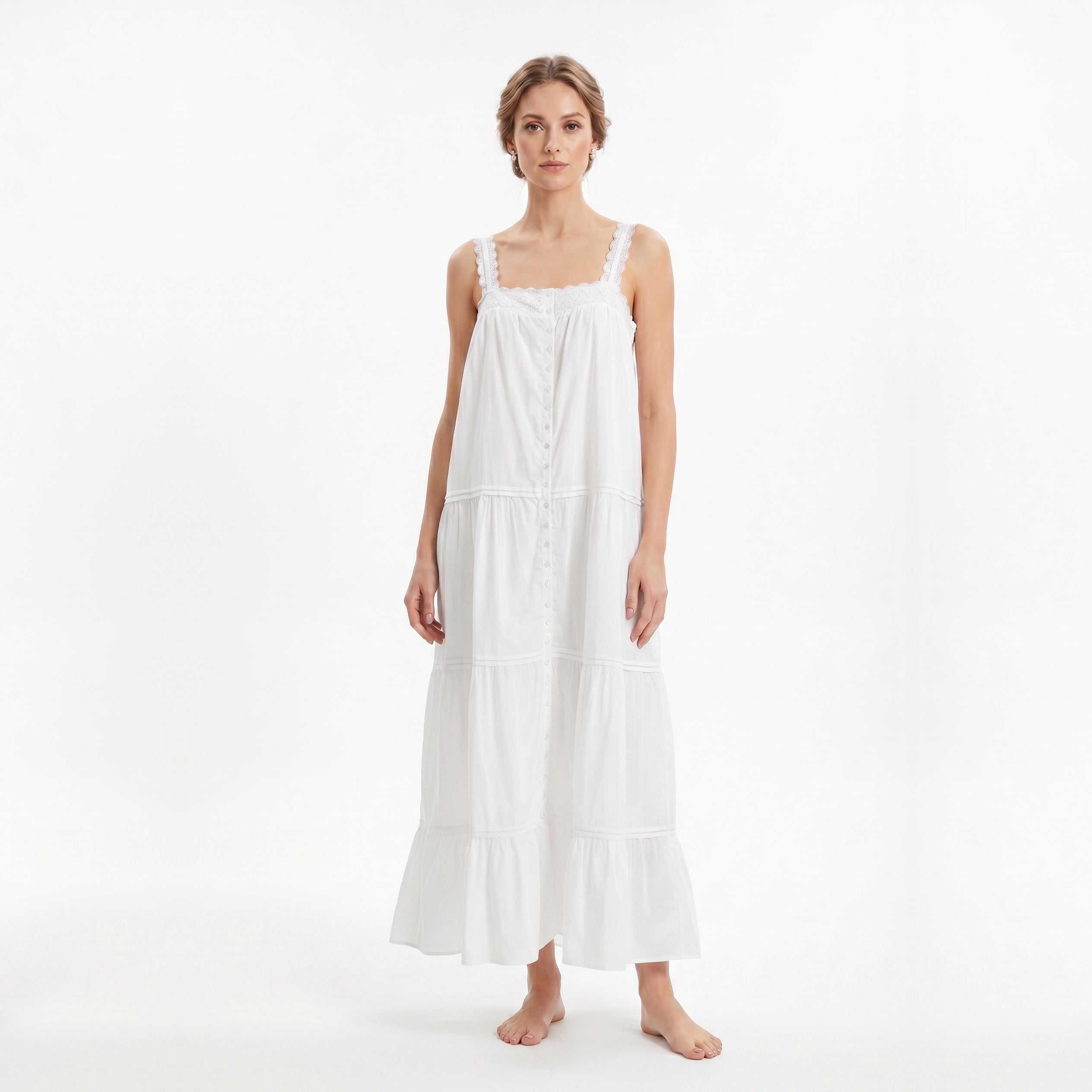 Eileen West Long Gown Sleeveless With Button Ballet 50" -CAE70074
