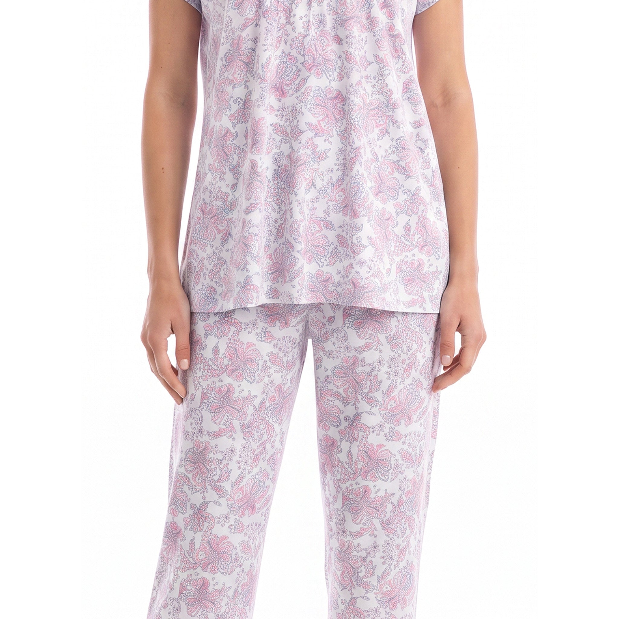 Miss Elaine Pajama Set Short Sleeve-MISE404875UT