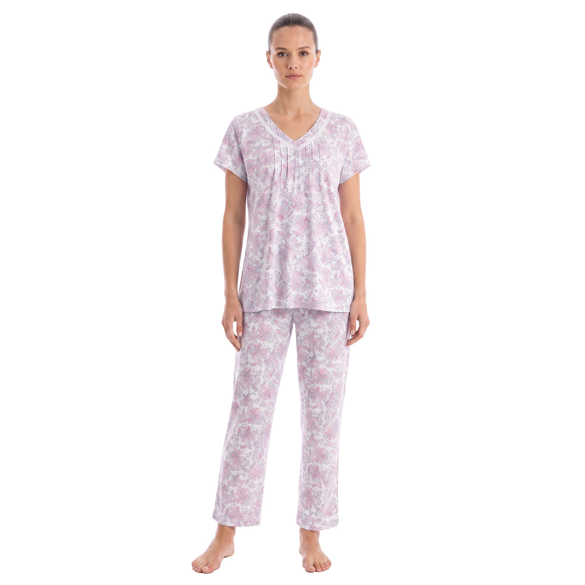 MISS ELAINE CO - Miss Elaine Pajama Set Short Sleeve-MISE404875UT - Aluna Kuwait