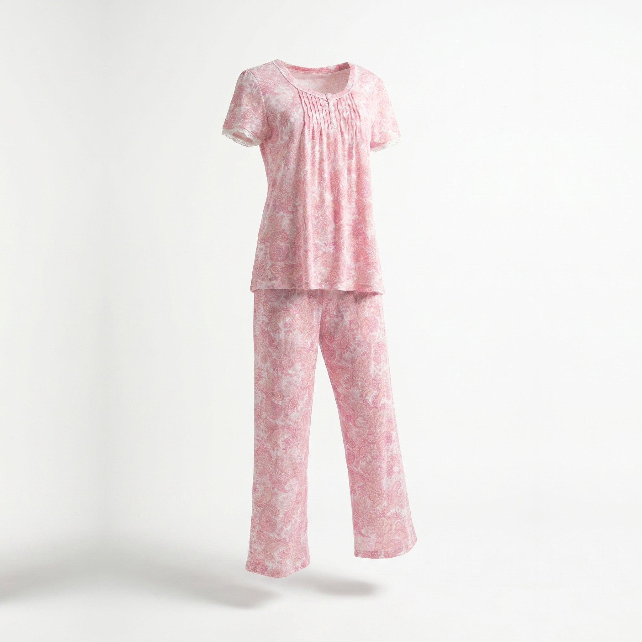 Miss Elaine Pajama Set Short Sleeve-MISE404825UT