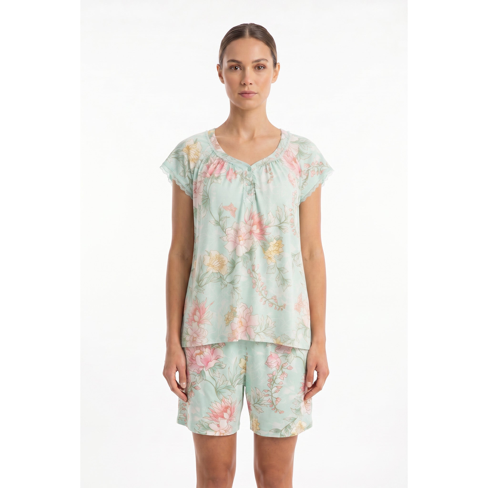 MISS ELAINE CO - Miss Elaine Pajama Set Short Sleeve & Shorts-MISE104895UT - Aluna Kuwait