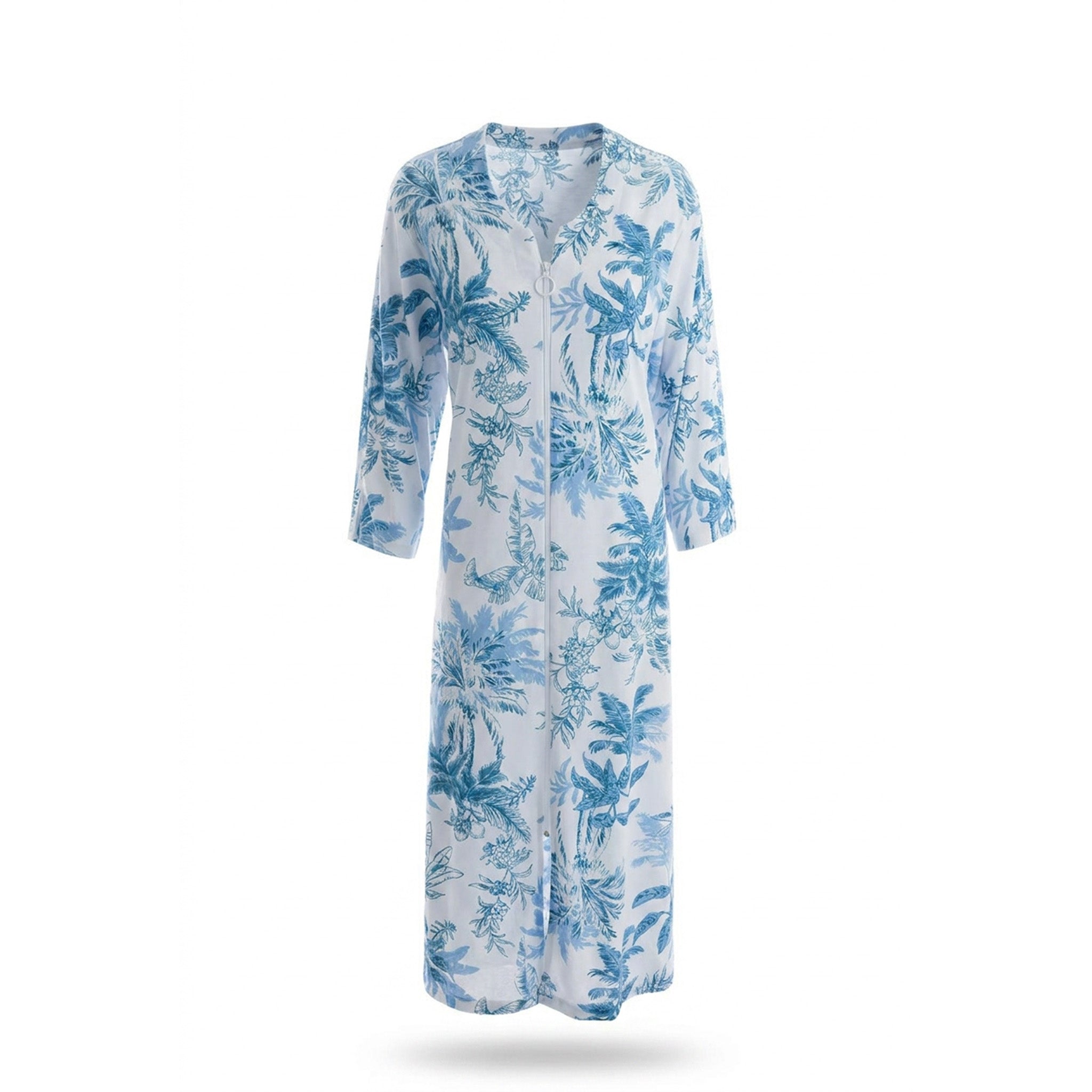 Miss Elaine Long Robes Long Sleeve With Zip-MISE864015UT