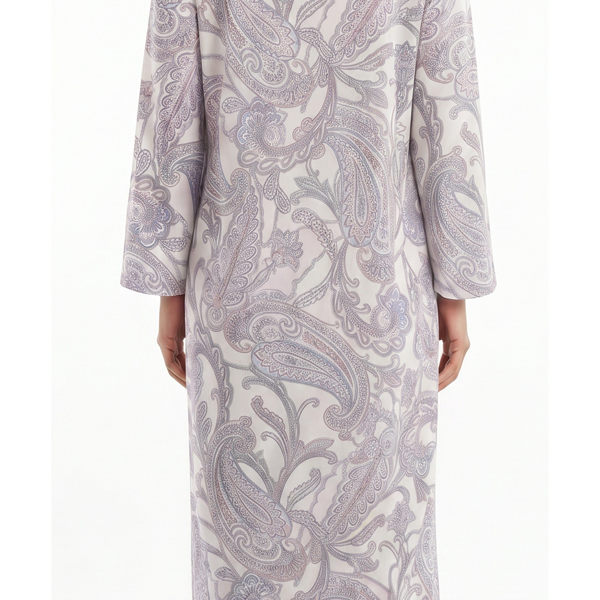 Miss Elaine Long Robe Long Sleeve With Zip-MISE866865UT