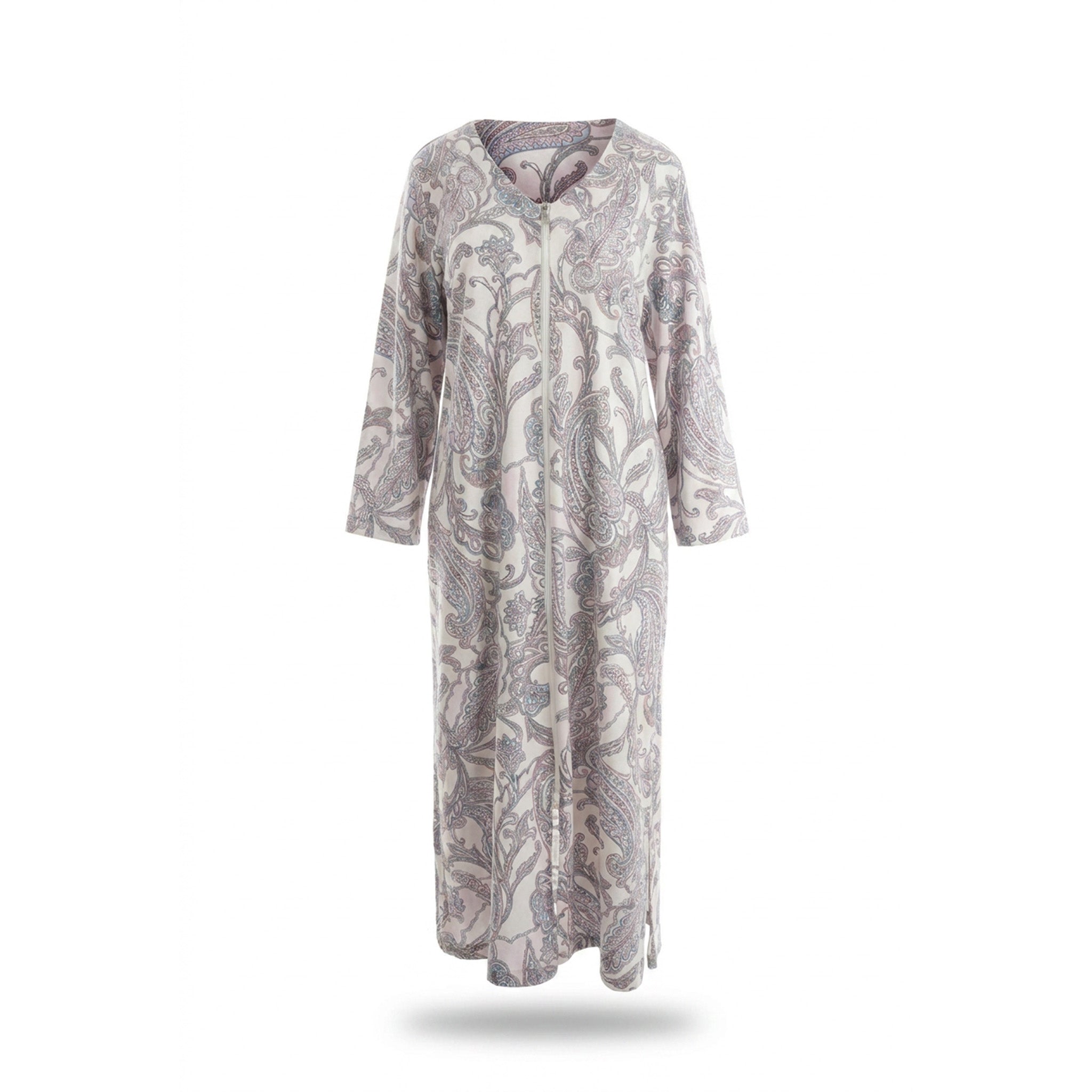 Miss Elaine Long Robe Long Sleeve With Zip-MISE866865UT