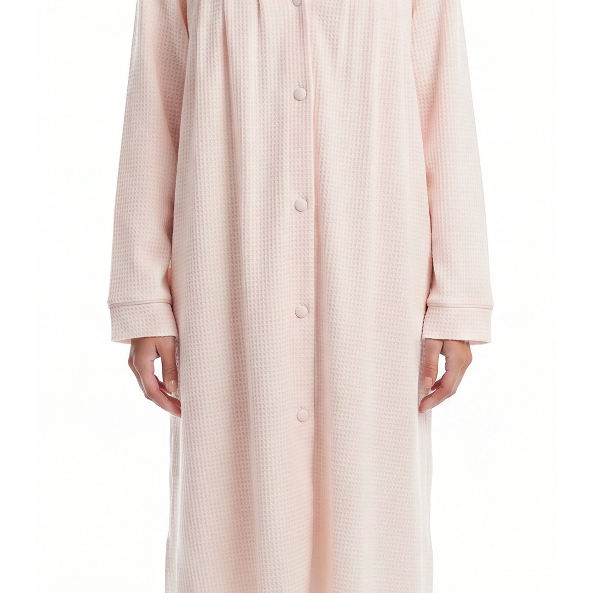 Miss Elaine Short Robe Long Sleeve With Button-MISE346825UT