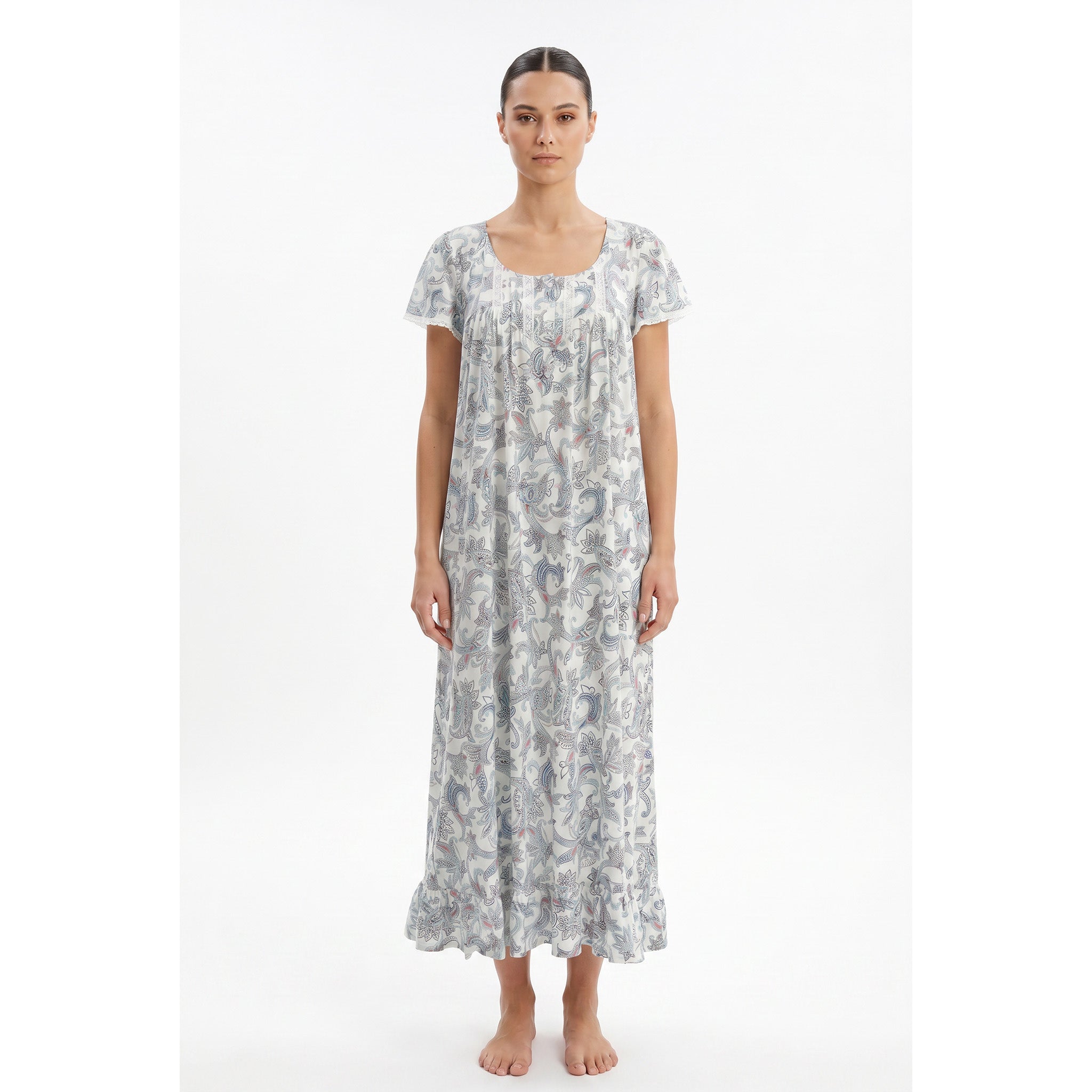 Miss Elaine Long Gown Short Sleeve-MISE506425UT