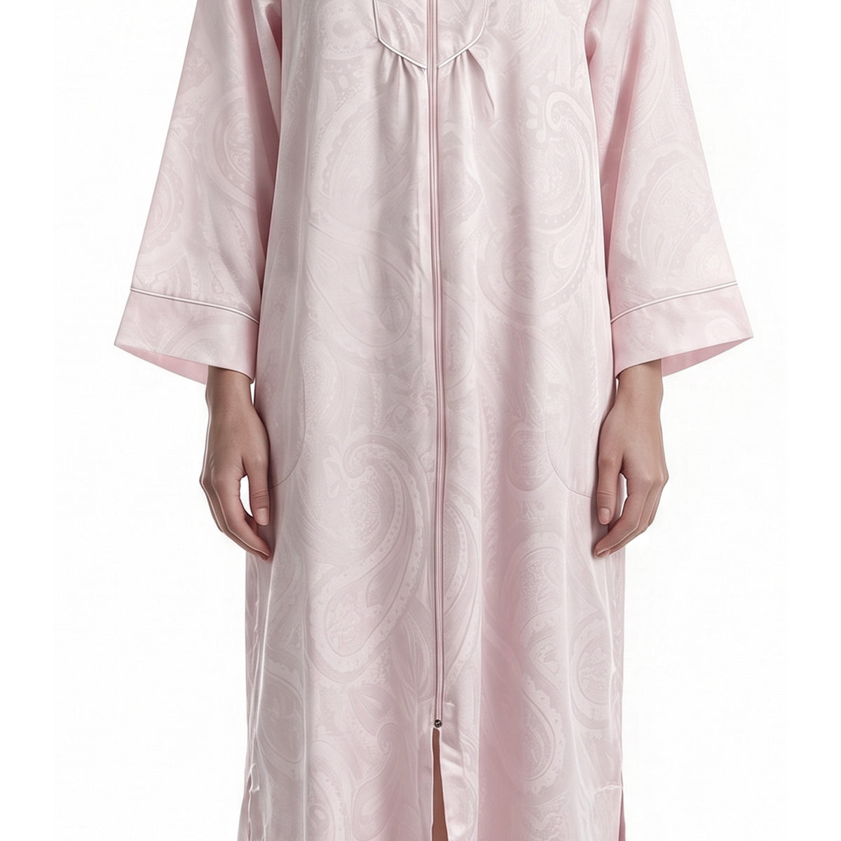 Miss Elaine Long Robe Long Sleeve With Zip-MISE866125UT