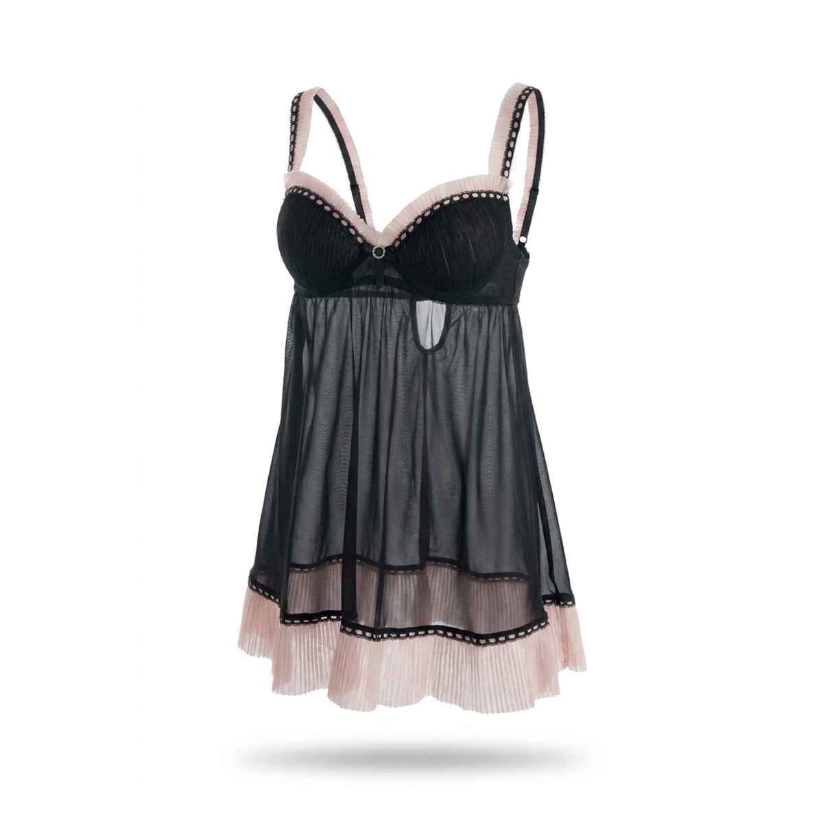 Cinema Etoile Molded cup chiffon and pleated tulle babydoll - CA613606