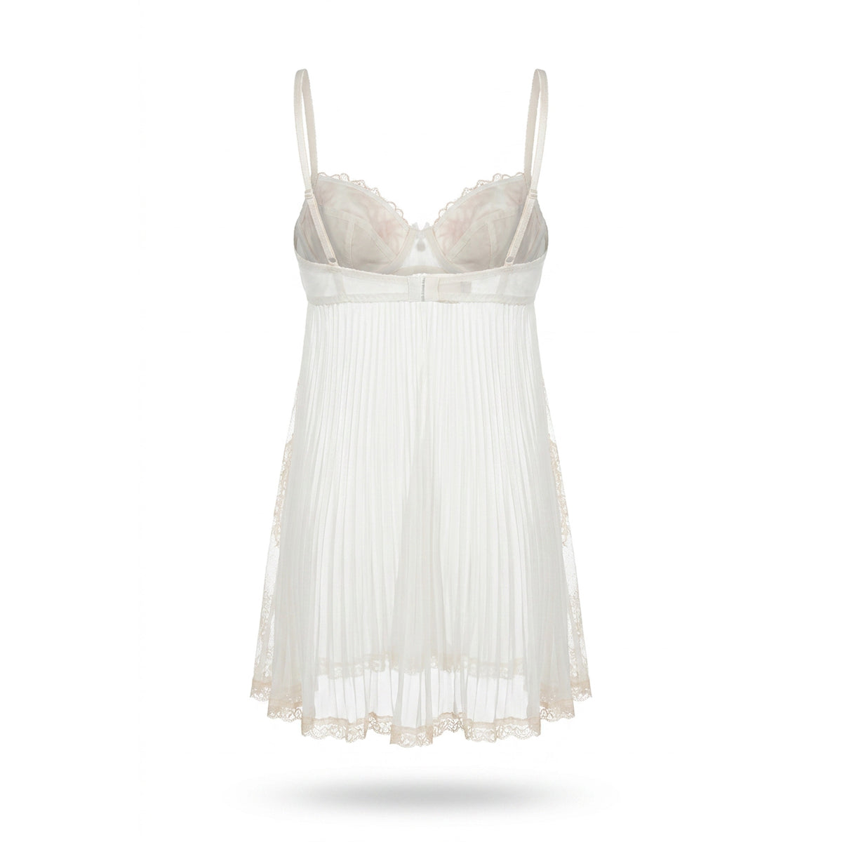 Cinema Etoile Molded, embroidered cup chiffon babydoll with pleated skirt - CA612743