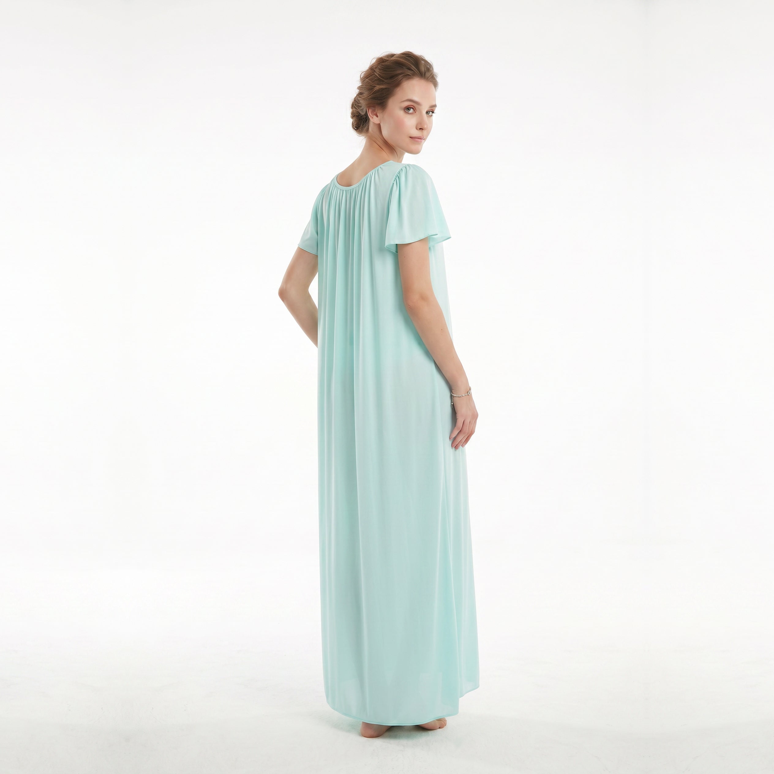 Miss Elaine Long Gown Short Sleeve-MISE50809UT
