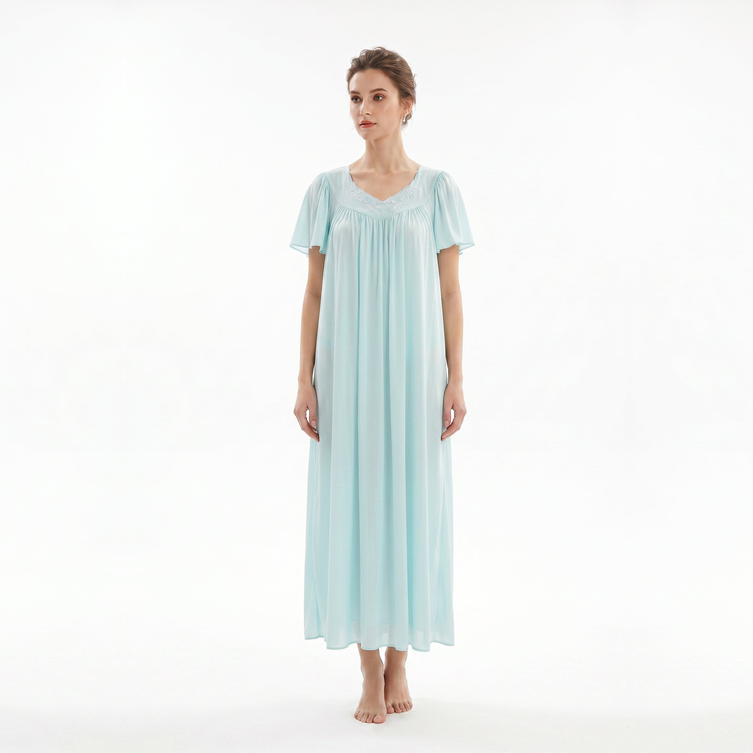 Miss Elaine Long Gown Short Sleeve-MISE50809UT