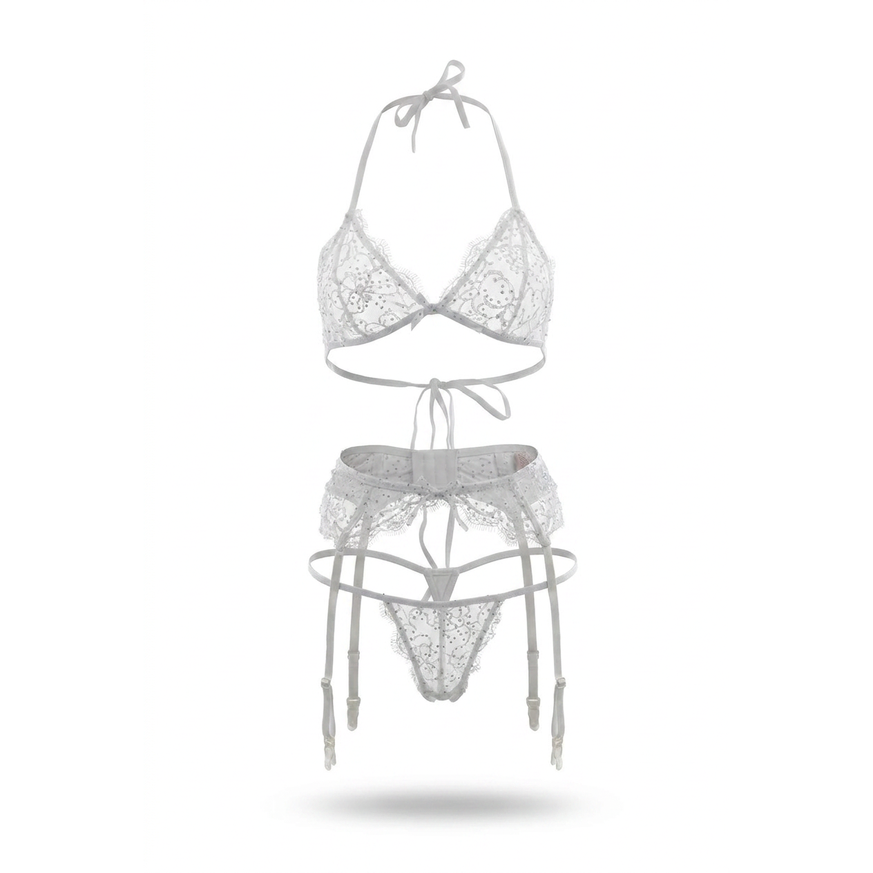 Leg Avenue 3 Pc Set bra top, garter belt and g-string-CA8162