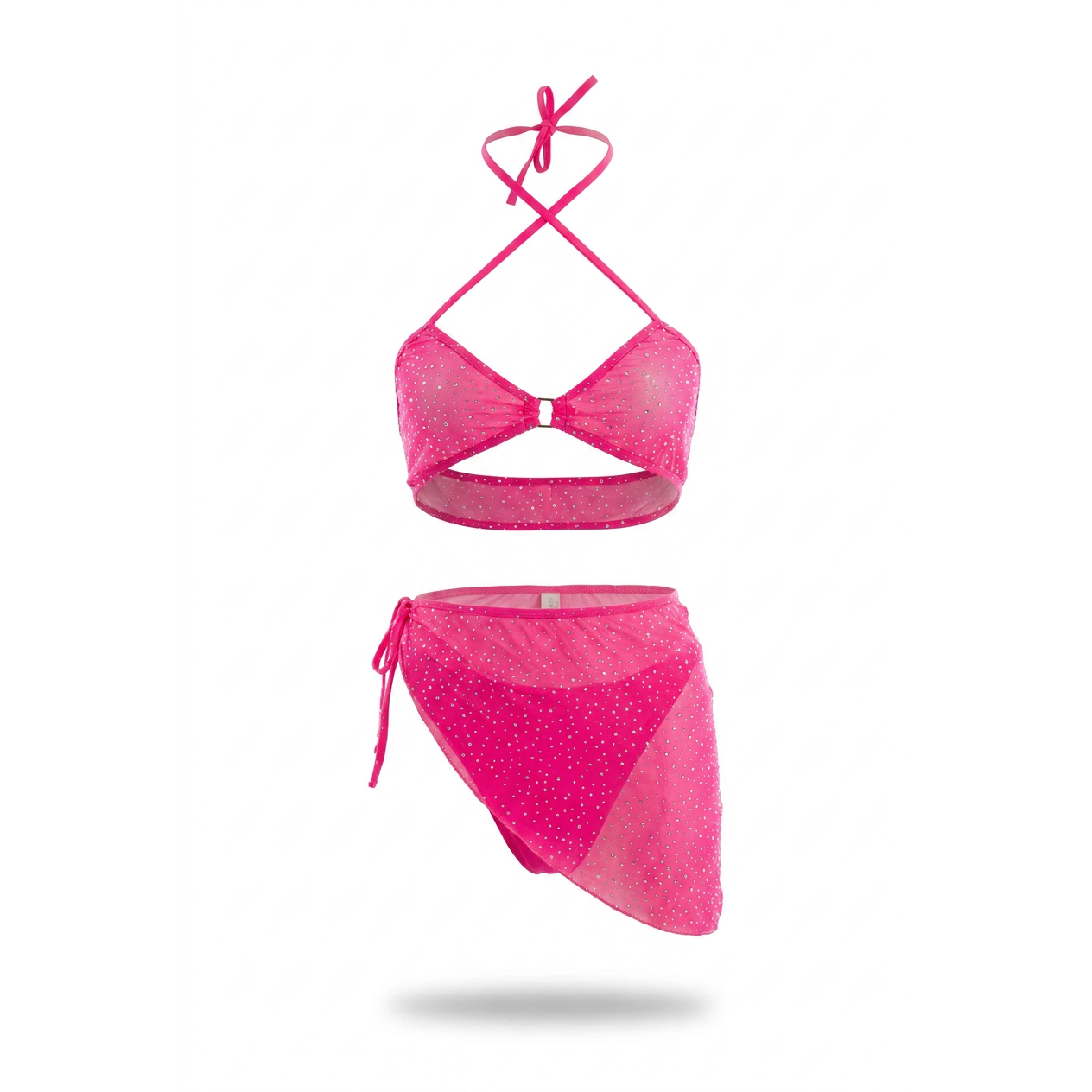Leg Avenue 3 Pc Set bra top with ring accent, g-string panty