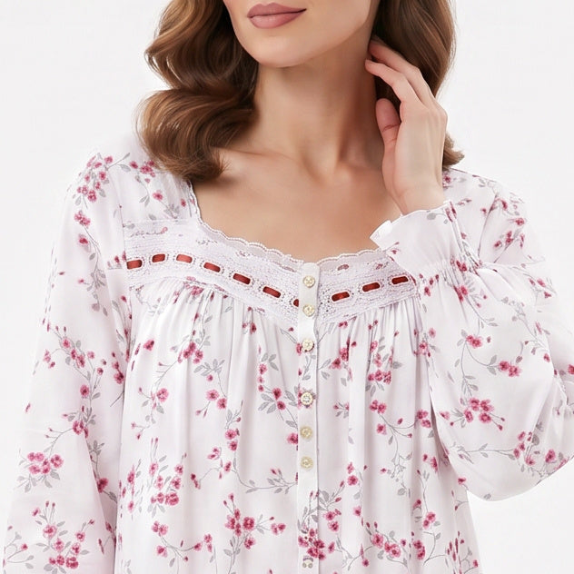 Eileen West Long Robe Long Sleeve with Button 52"-CAE10043