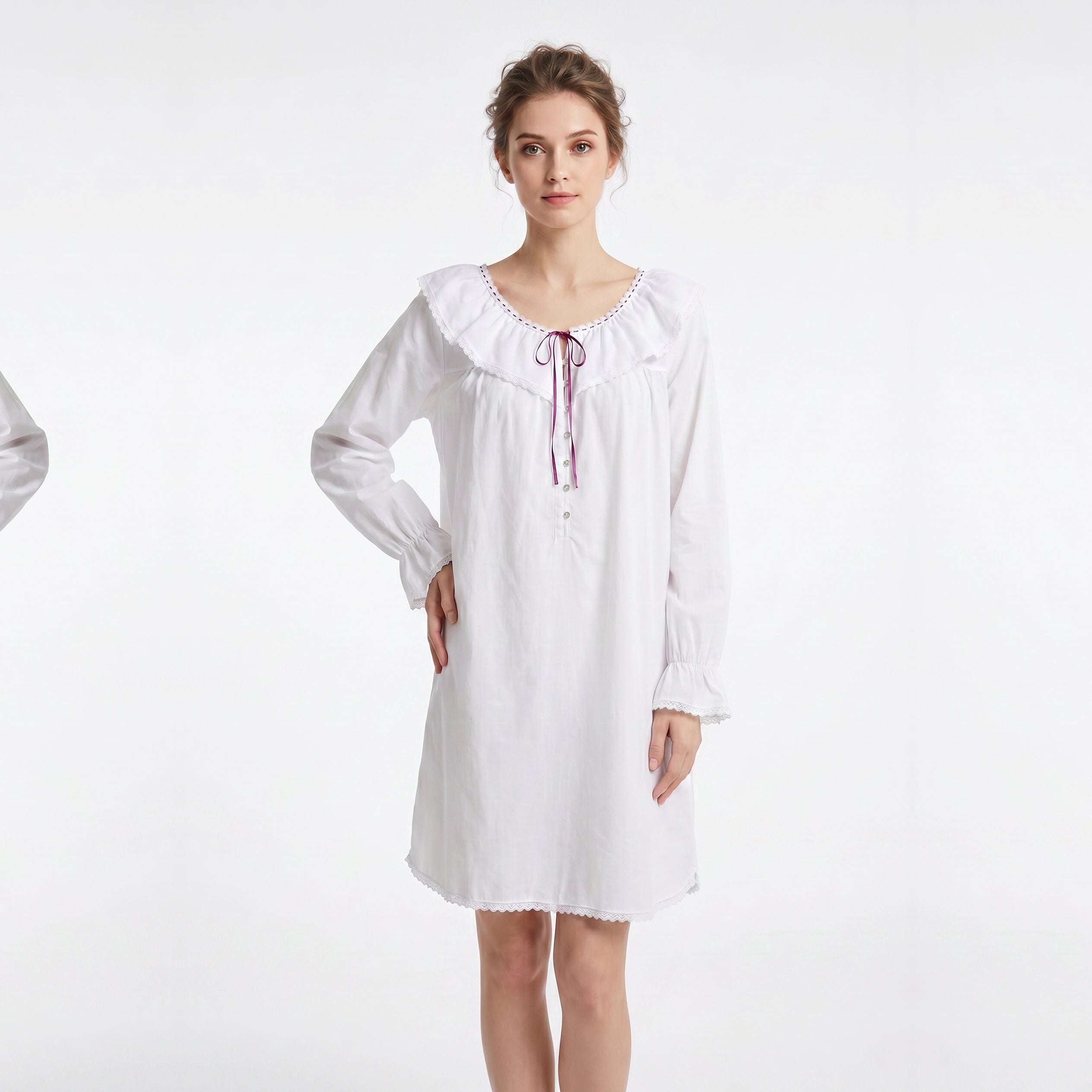 CANADEX INTERNATIONAL TRADING  - Eileen West Long Night Shirt Long Sleeve Clare 36"-CAE5320126 - Aluna Kuwait