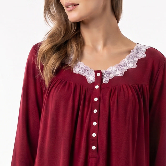 CANADEX INTERNATIONAL TRADING  - Eileen West Midi Gown Long Sleeve 36"-CAE5326623 - Aluna Kuwait