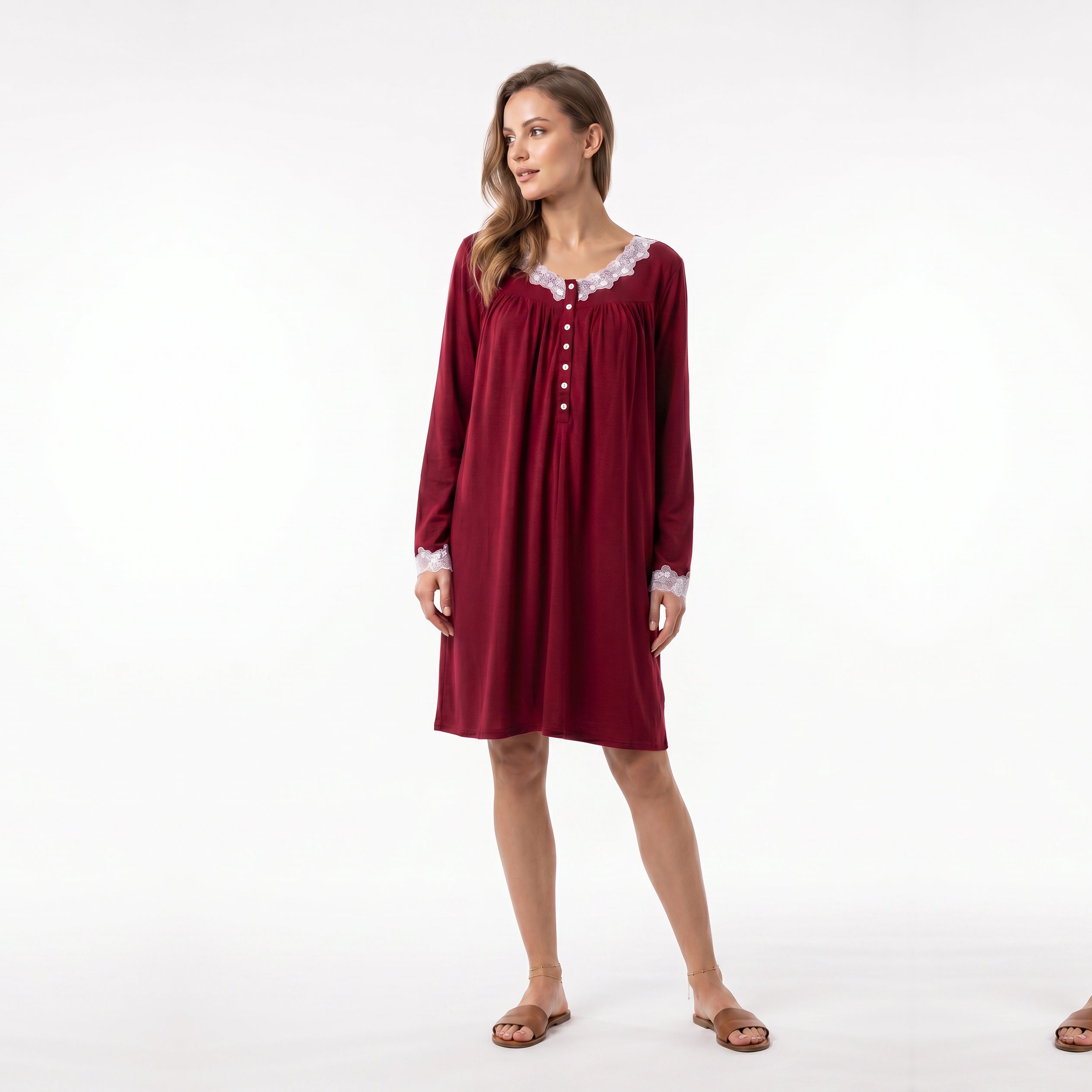 CANADEX INTERNATIONAL TRADING  - Eileen West Midi Gown Long Sleeve 36"-CAE5326623 - Aluna Kuwait