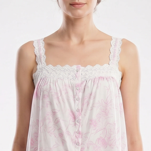 Eileen West Long Gown Sleeveless With Button Ballet 50" -CAE70074