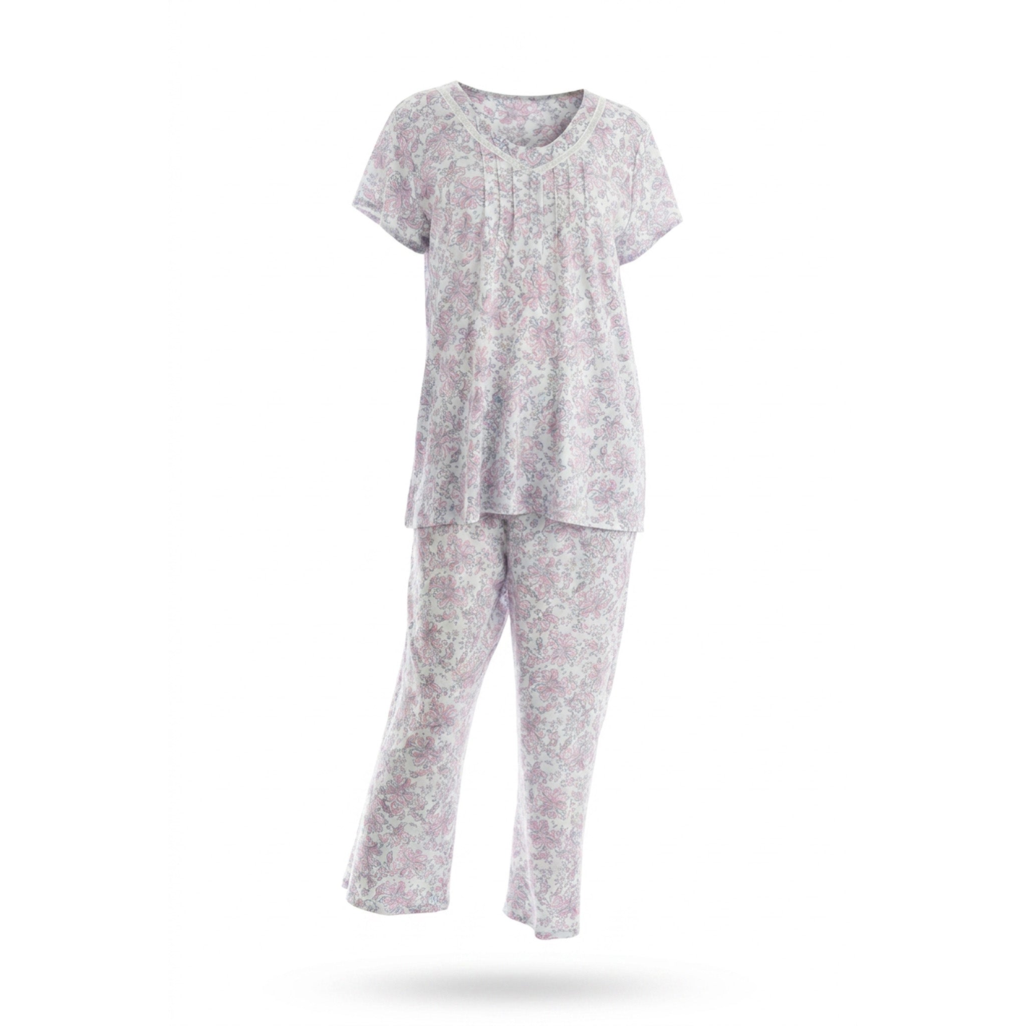 Miss Elaine Pajama Set Short Sleeve-MISE404875UT