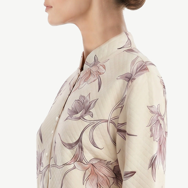 Miss Elaine Long Robes Long Sleeve With Zip-MISE864865UT