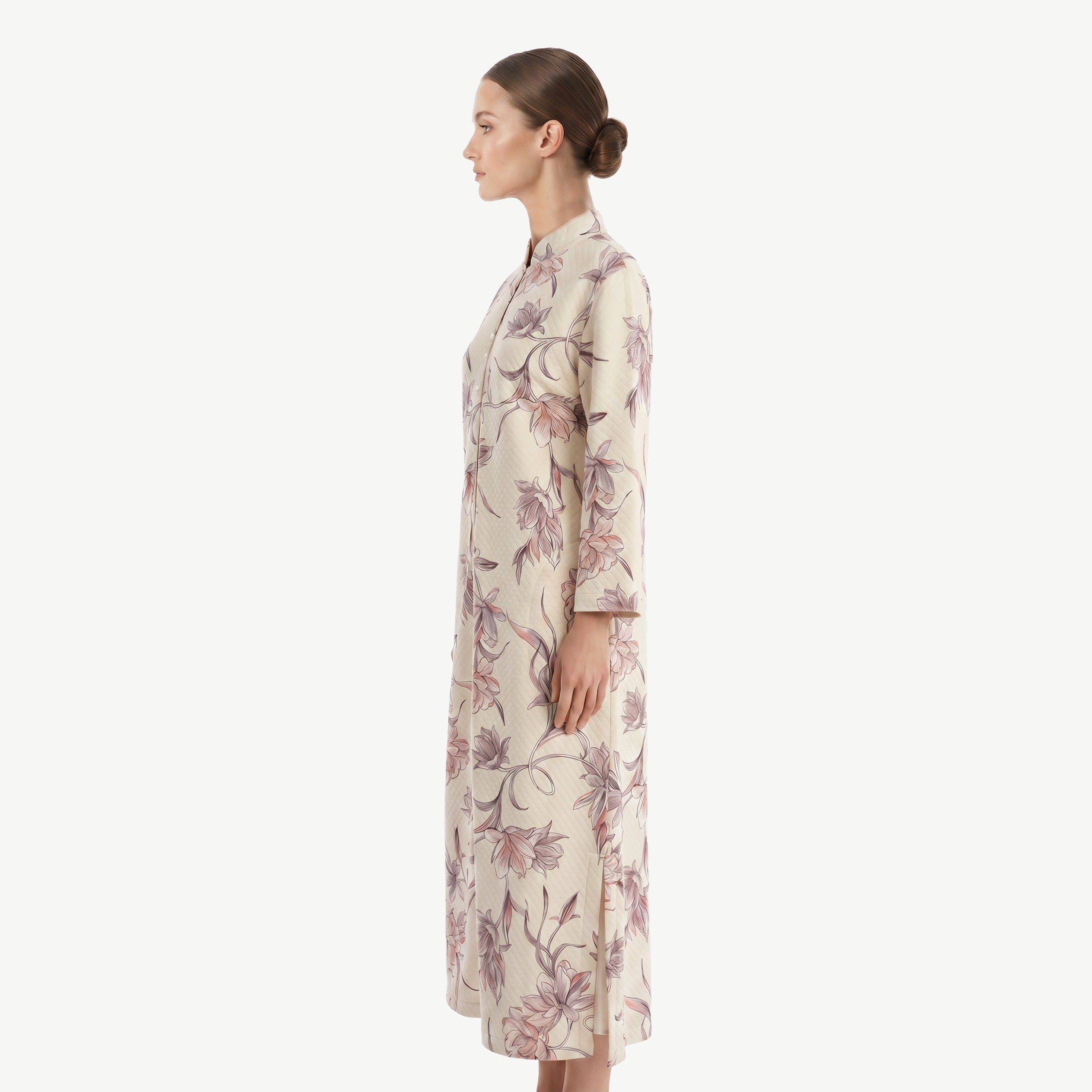 Miss Elaine Long Robes Long Sleeve With Zip-MISE864865UT