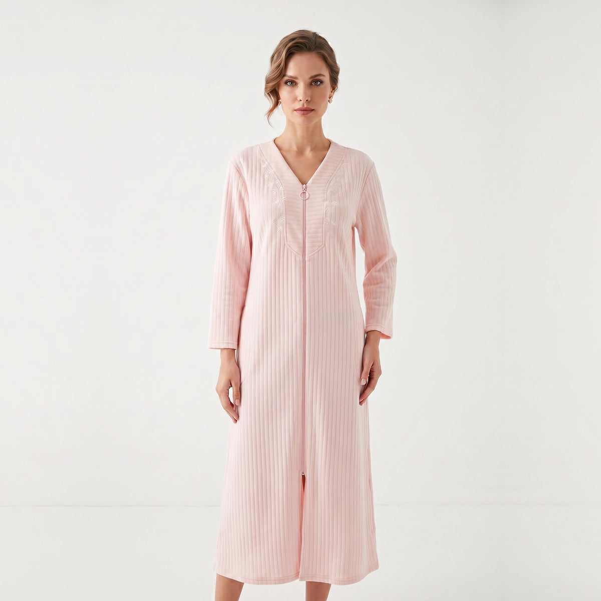 MISS ELAINE Robes - Miss Elaine Long Robes Long Sleeve With Zip-MISE864855UT - Aluna Kuwait