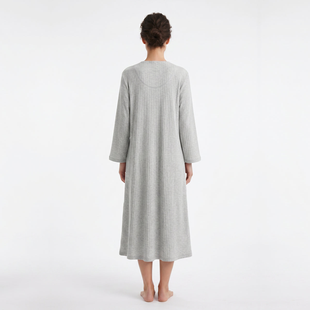 Miss Elaine Long Robes Long Sleeve With Zip-MISE864855UT