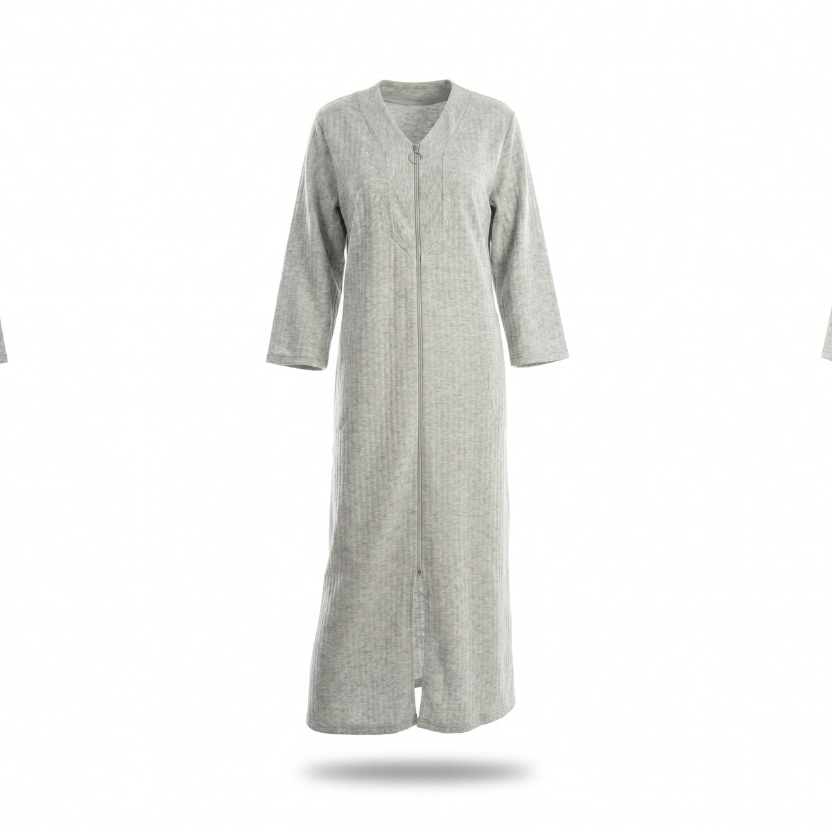 Miss Elaine Long Robes Long Sleeve With Zip-MISE864855UT