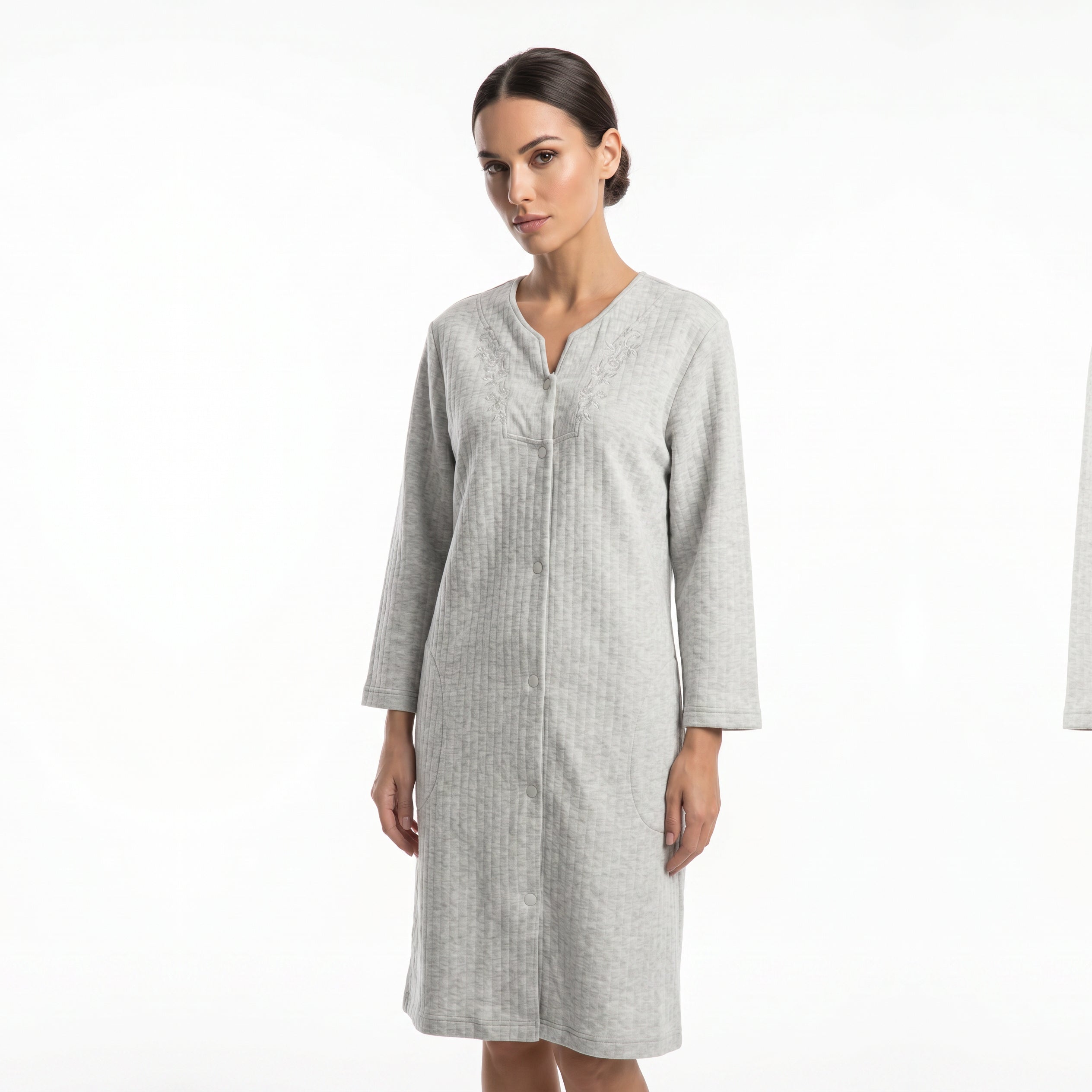 Miss Elaine Short Robes Long Sleeve With Grip -MISE854855UT