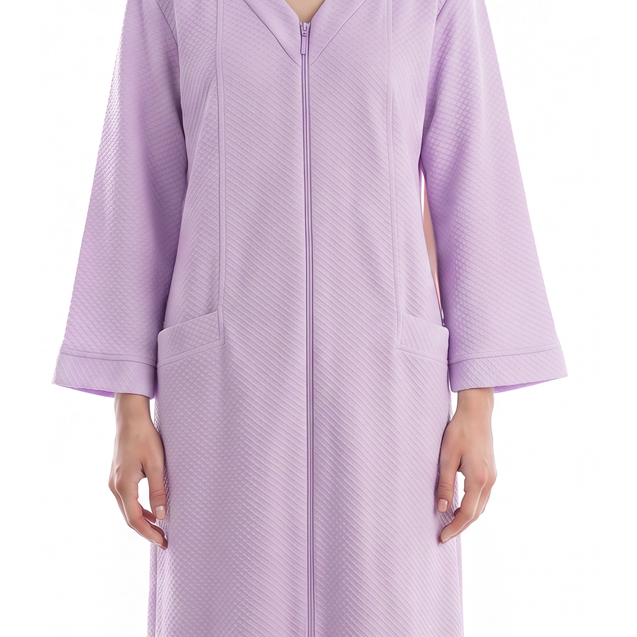 Miss Elaine Long Robes Long Sleeve With Zip-MISE864845UT