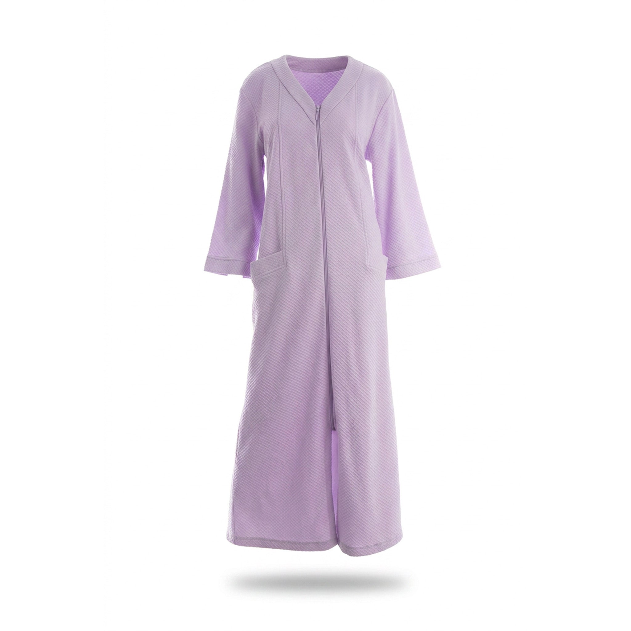 Miss Elaine Long Robes Long Sleeve With Zip-MISE864845UT