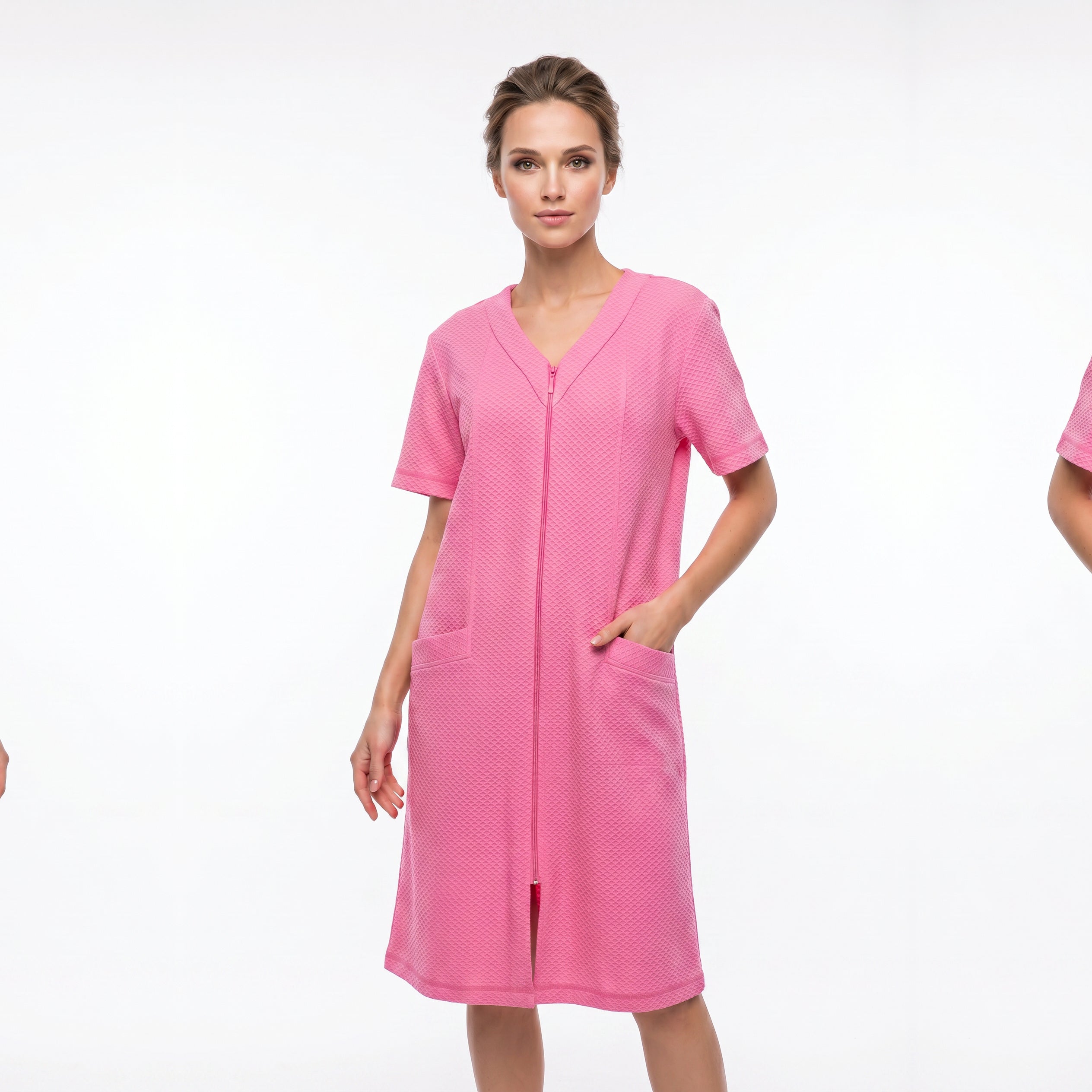 MISS ELAINE CO  - Miss Elaine Short Robes Short Sleeve With Zip-MISE834845UT - Aluna Kuwait