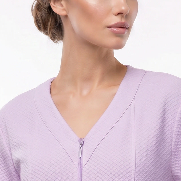 Miss Elaine Short Robes Short Sleeve With Zip-MISE834845UT
