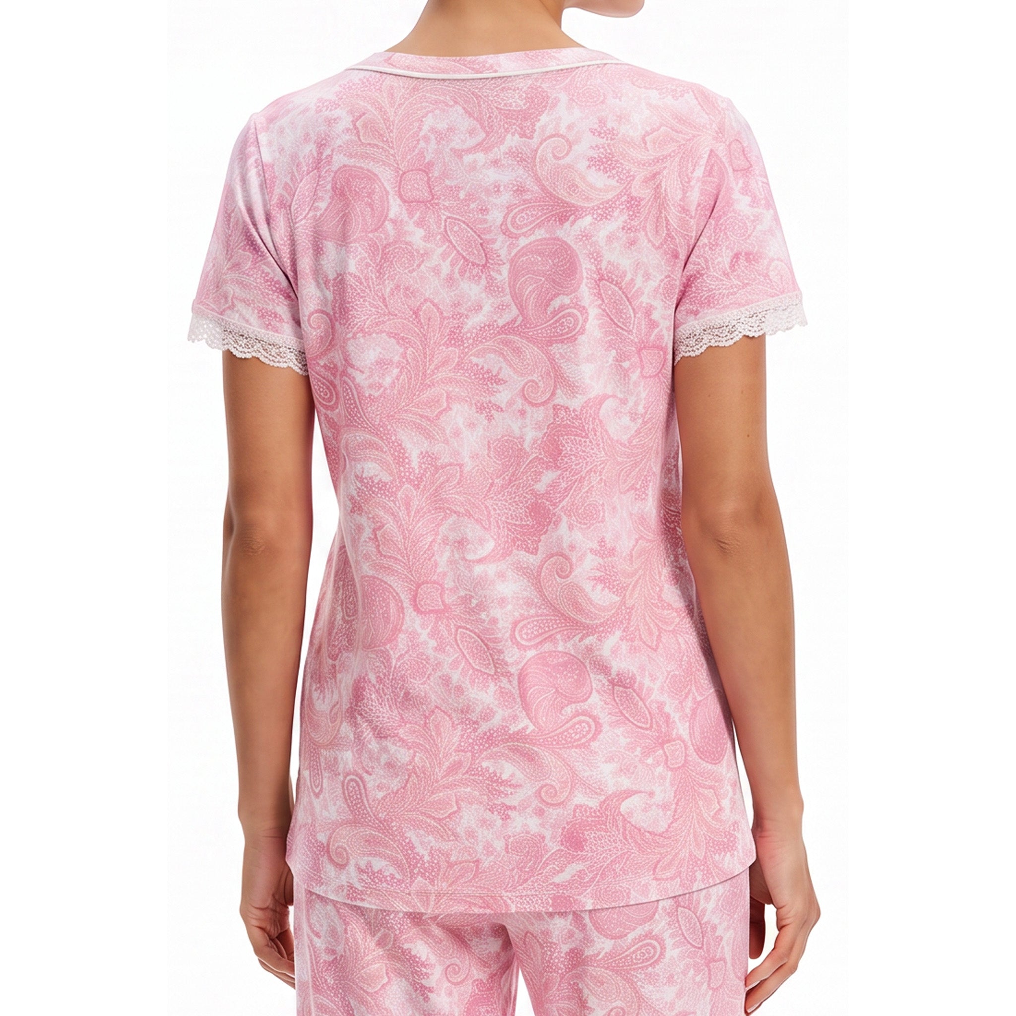 Miss Elaine Pajama Set Short Sleeve-MISE404825UT