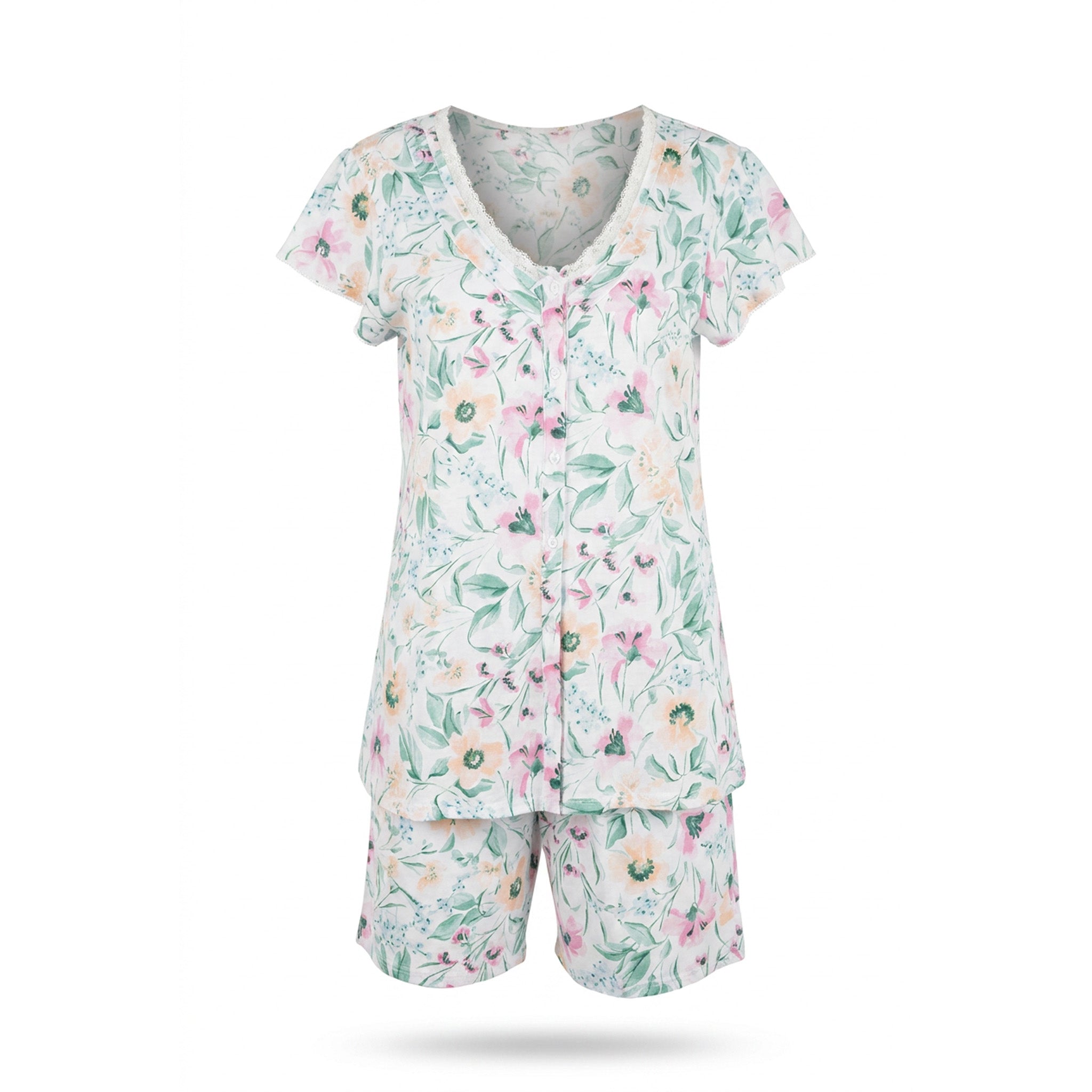 Miss Elaine Pajama Set Short Sleeve & Shorts-MISE104815UT