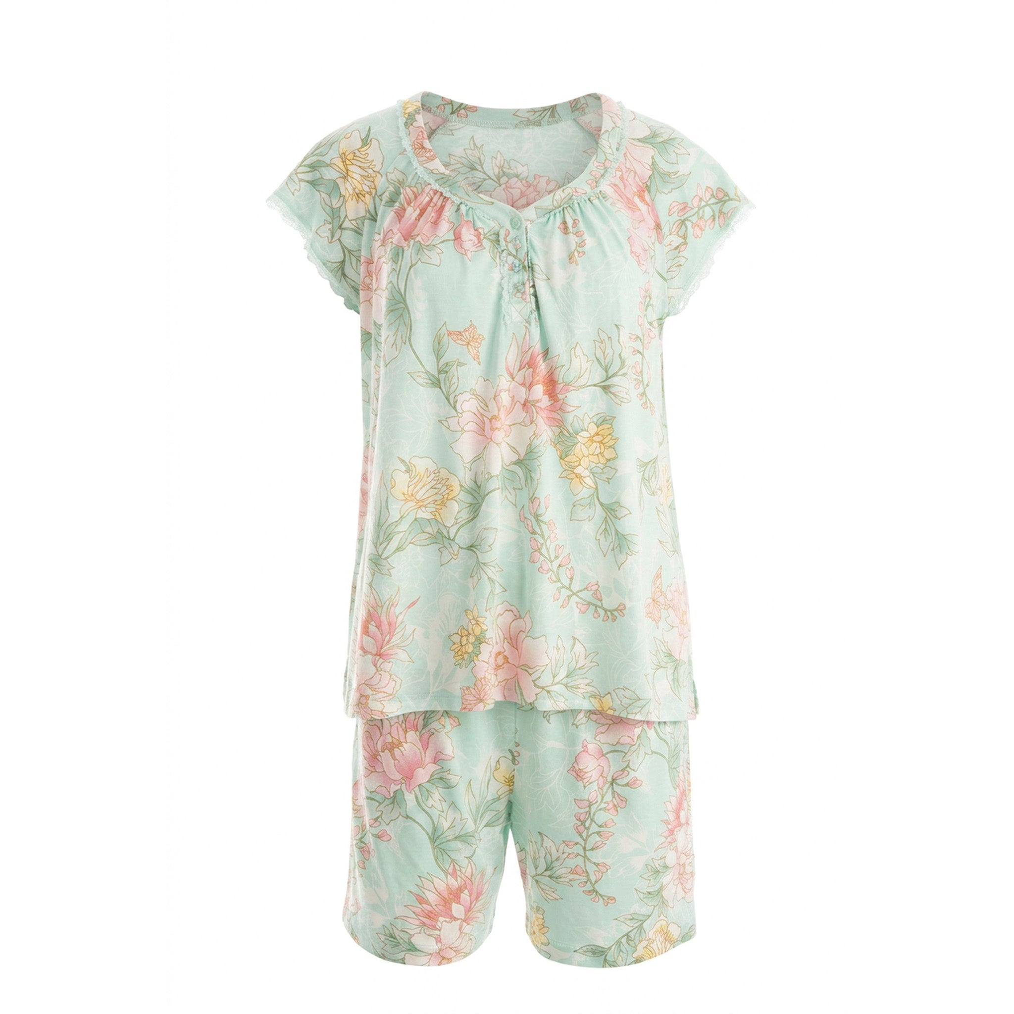Miss Elaine Pajama Set Short Sleeve & Shorts-MISE104895UT
