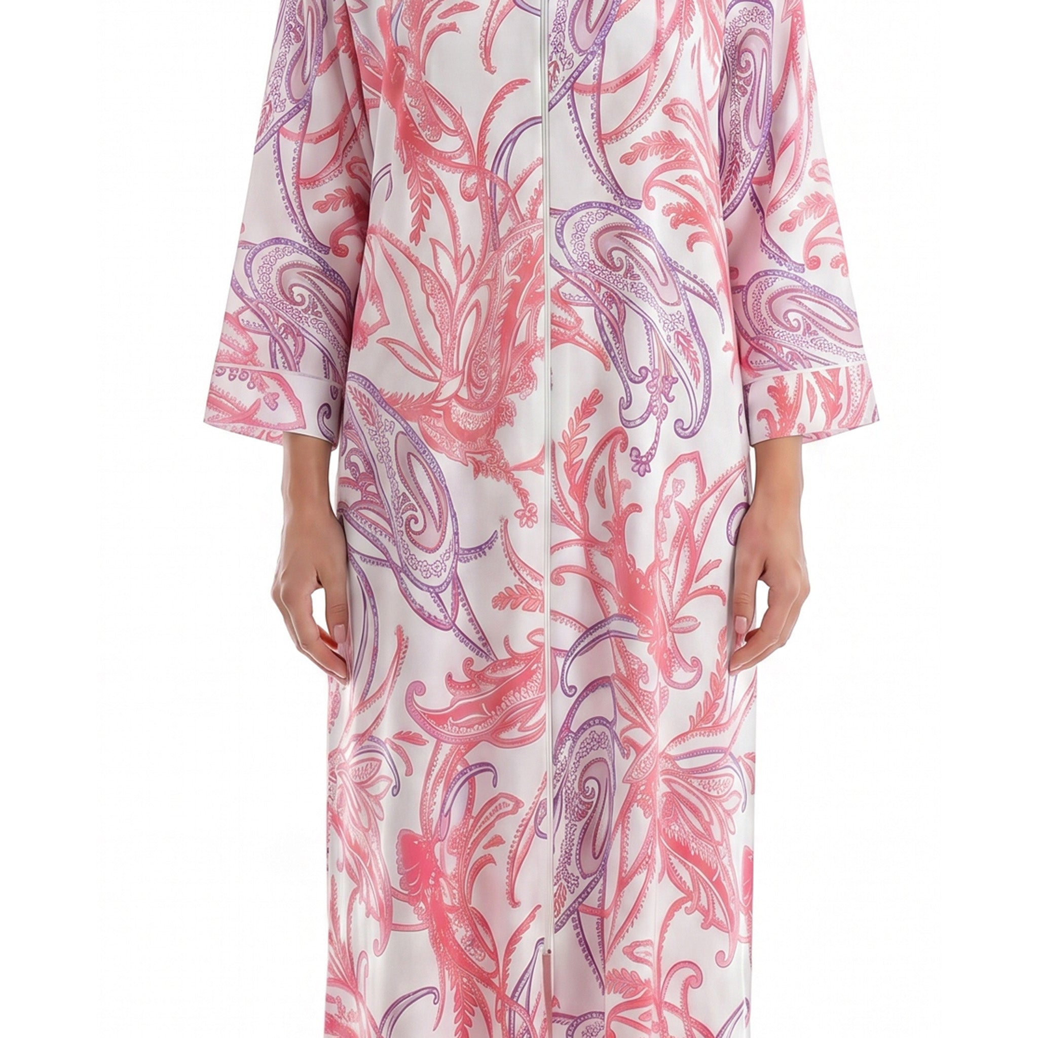 Miss Elaine Long Robes Long Sleeve With Zip-MISE864835UT