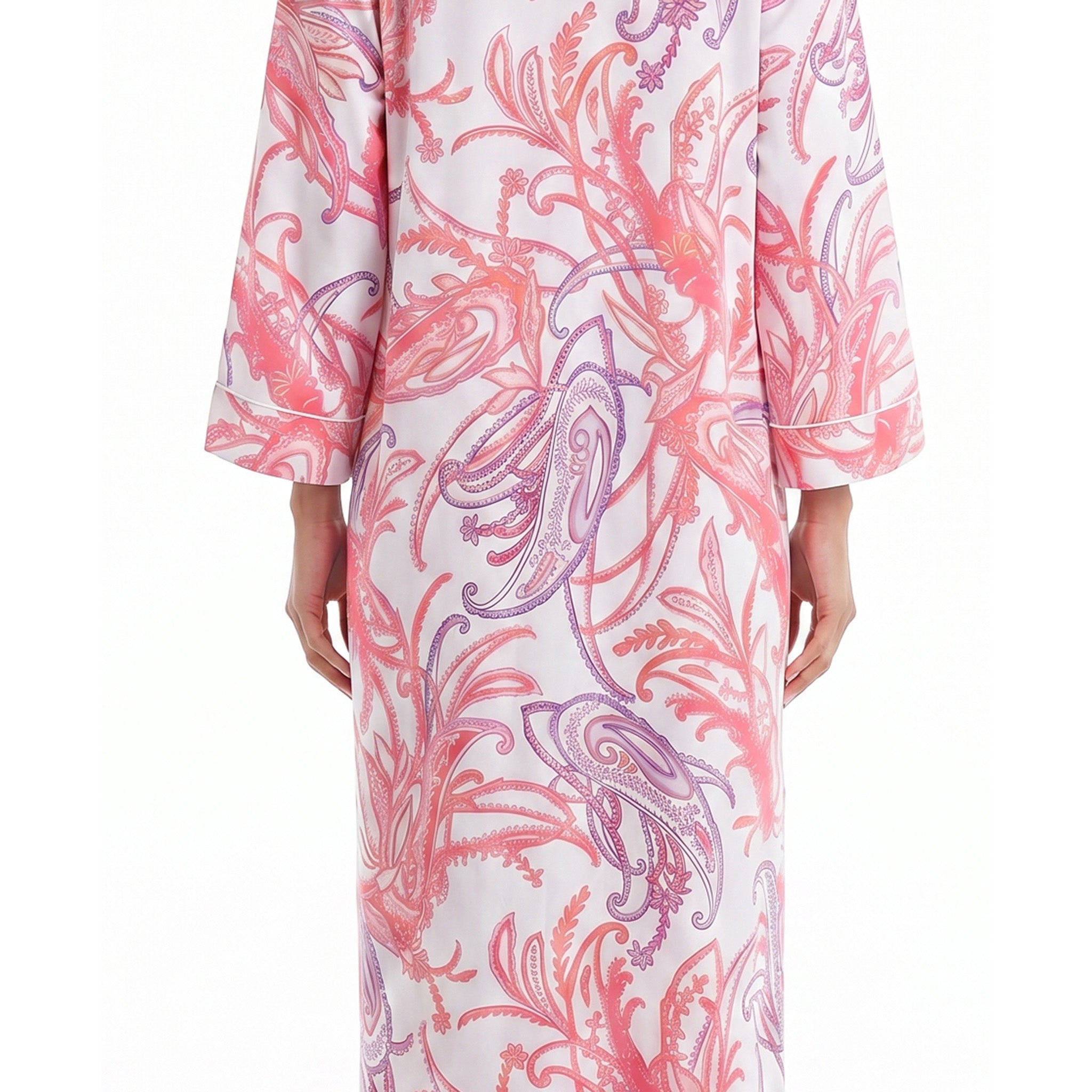 Miss Elaine Long Robes Long Sleeve With Zip-MISE864835UT