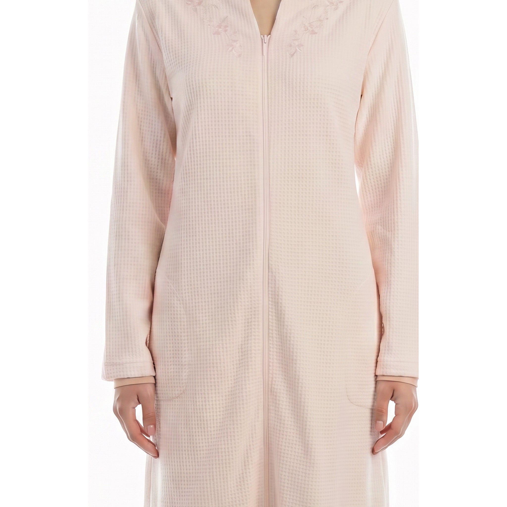 Miss Elaine Long Robe Long Sleeve With Zip-MISE666825UT