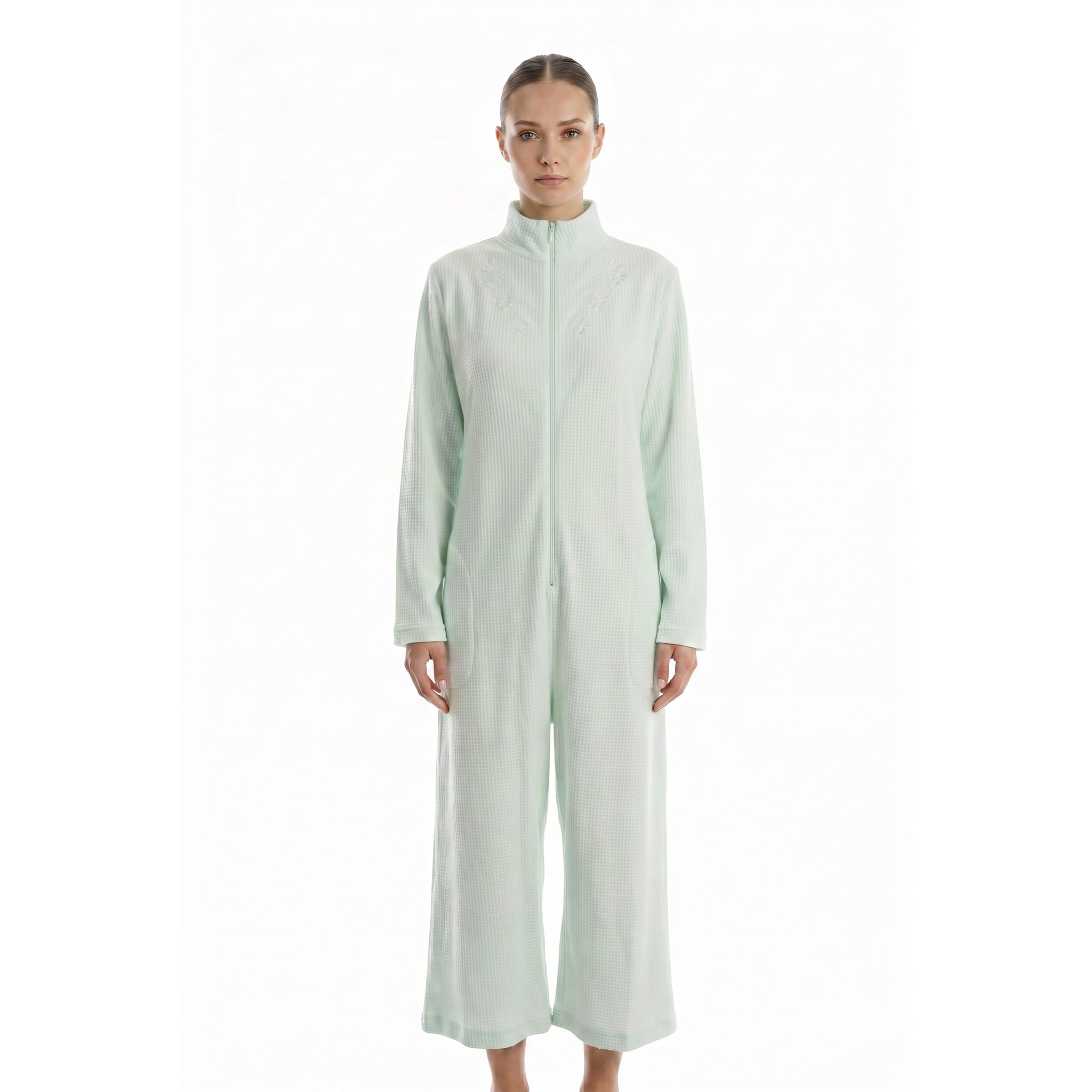Miss Elaine Long Robe Long Sleeve With Zip-MISE666825UT