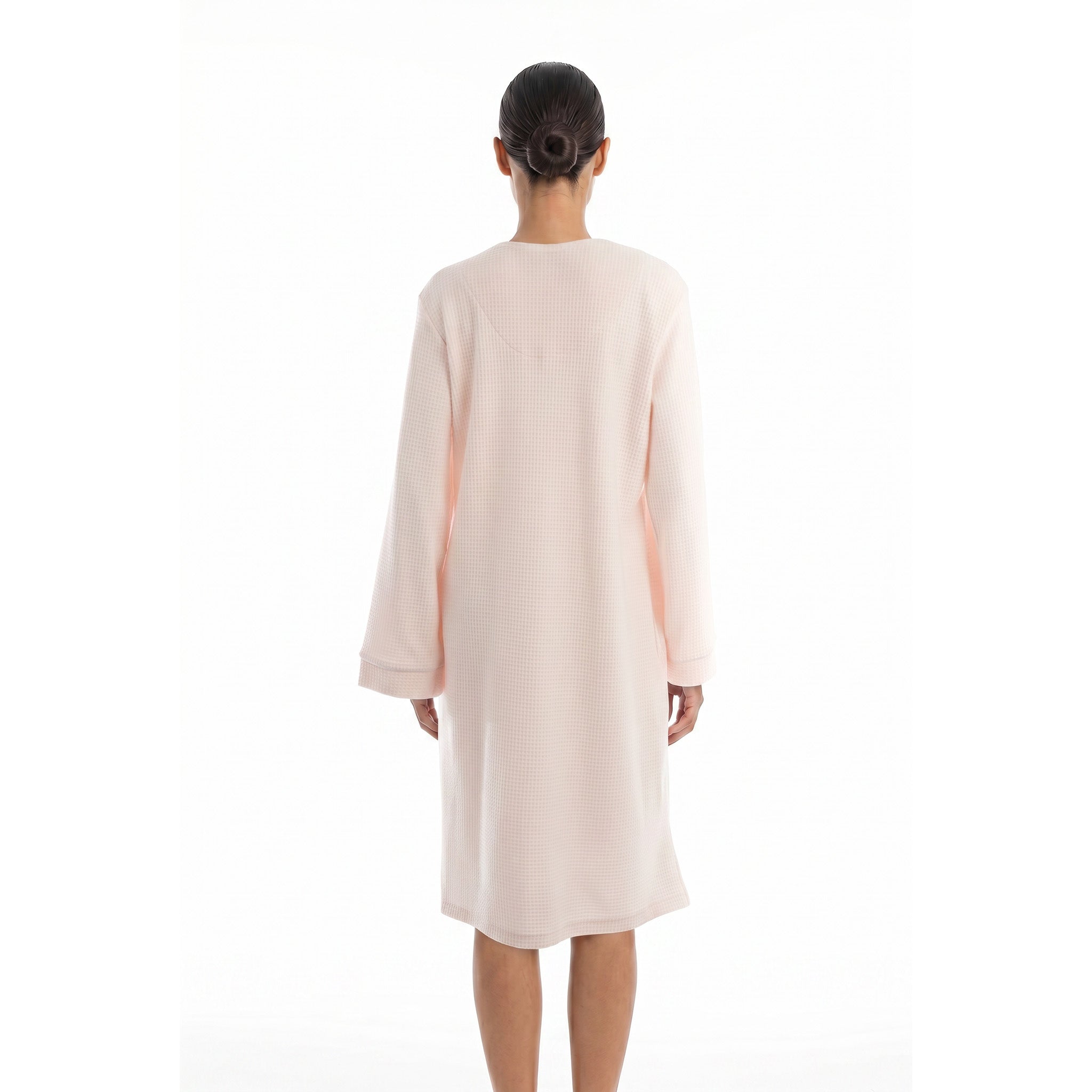 MISS ELAINE CO  - Miss Elaine Short Robe Long Sleeve With Button-MISE346825UT - Aluna Kuwait