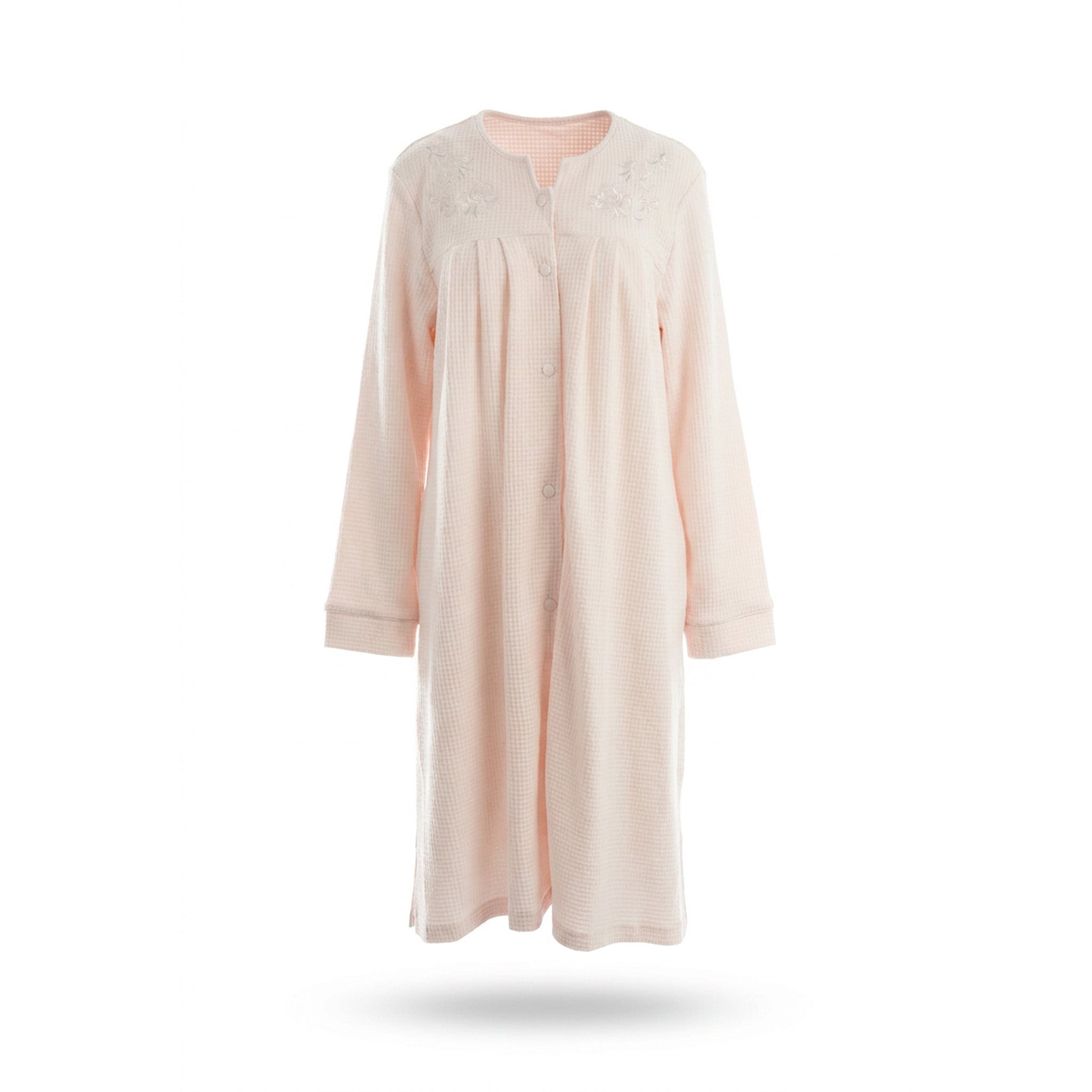 Miss Elaine Short Robe Long Sleeve With Button-MISE346825UT
