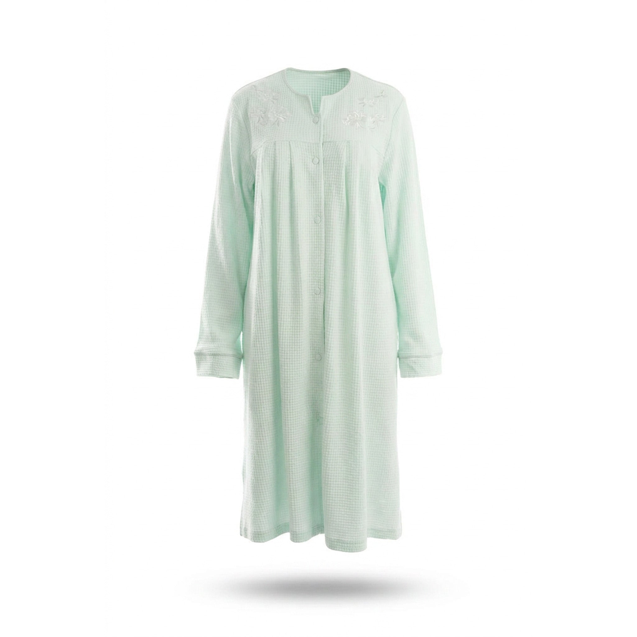 Miss Elaine Short Robe Long Sleeve With Button-MISE346825UT