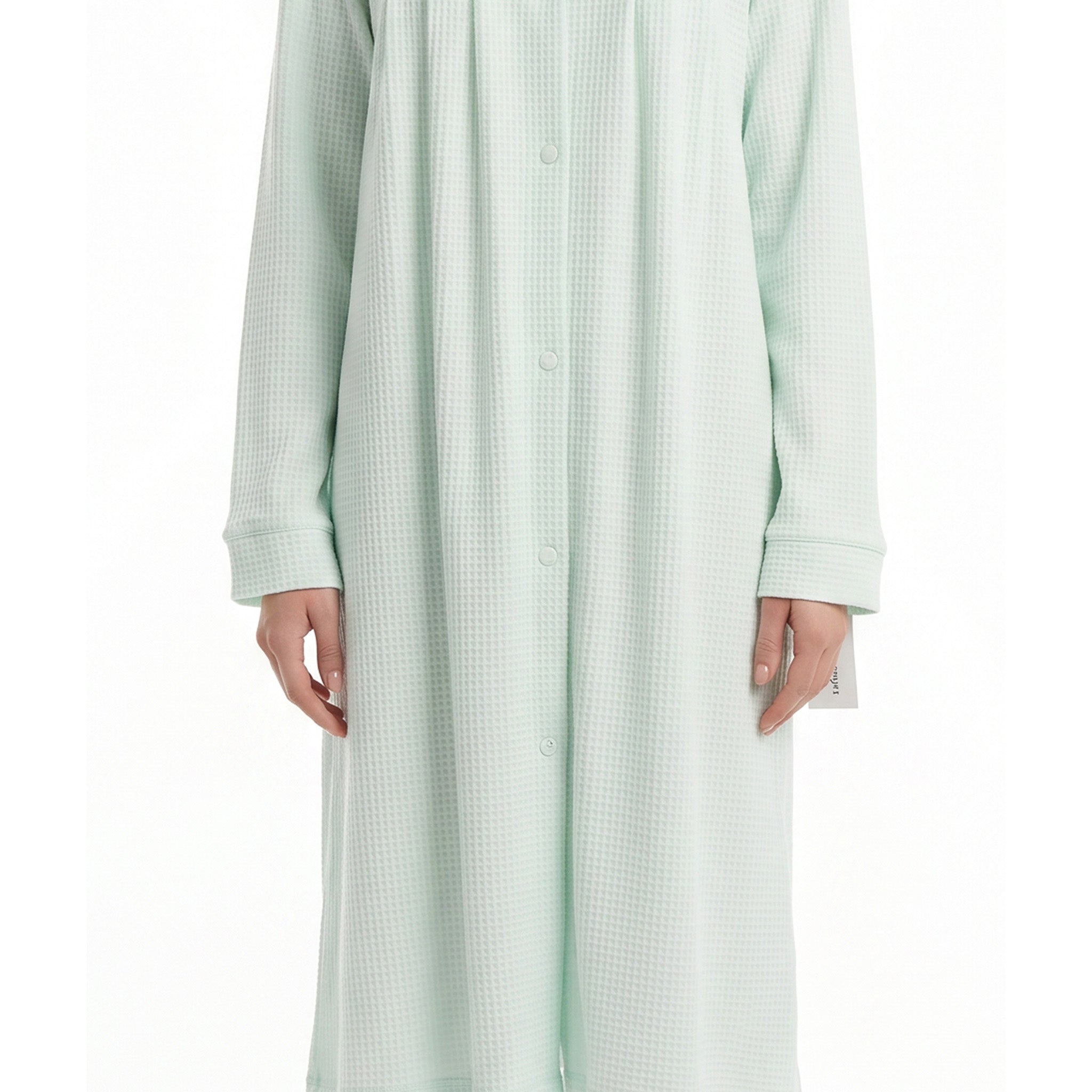 Miss Elaine Short Robe Long Sleeve With Button-MISE346825UT