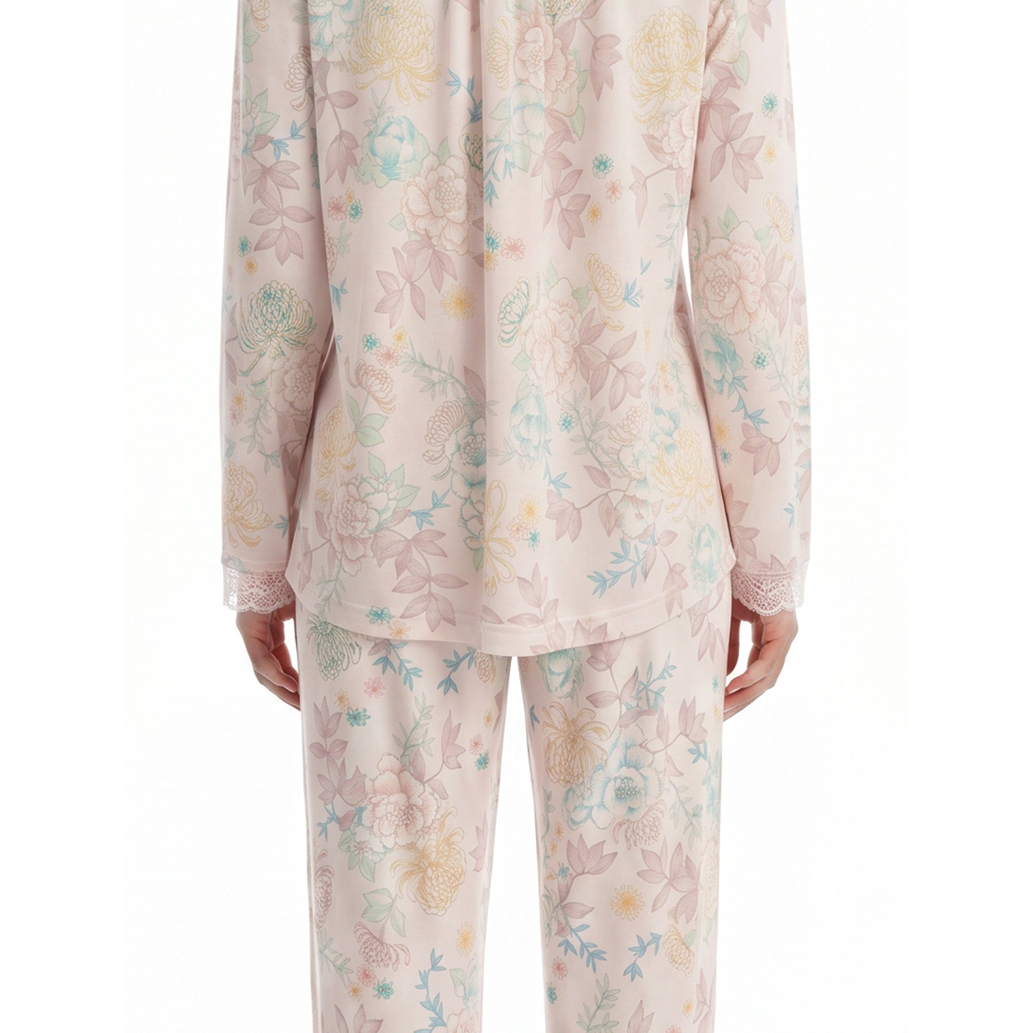 Miss Elaine Pajama Set Long Sleeve-MISE406815UT