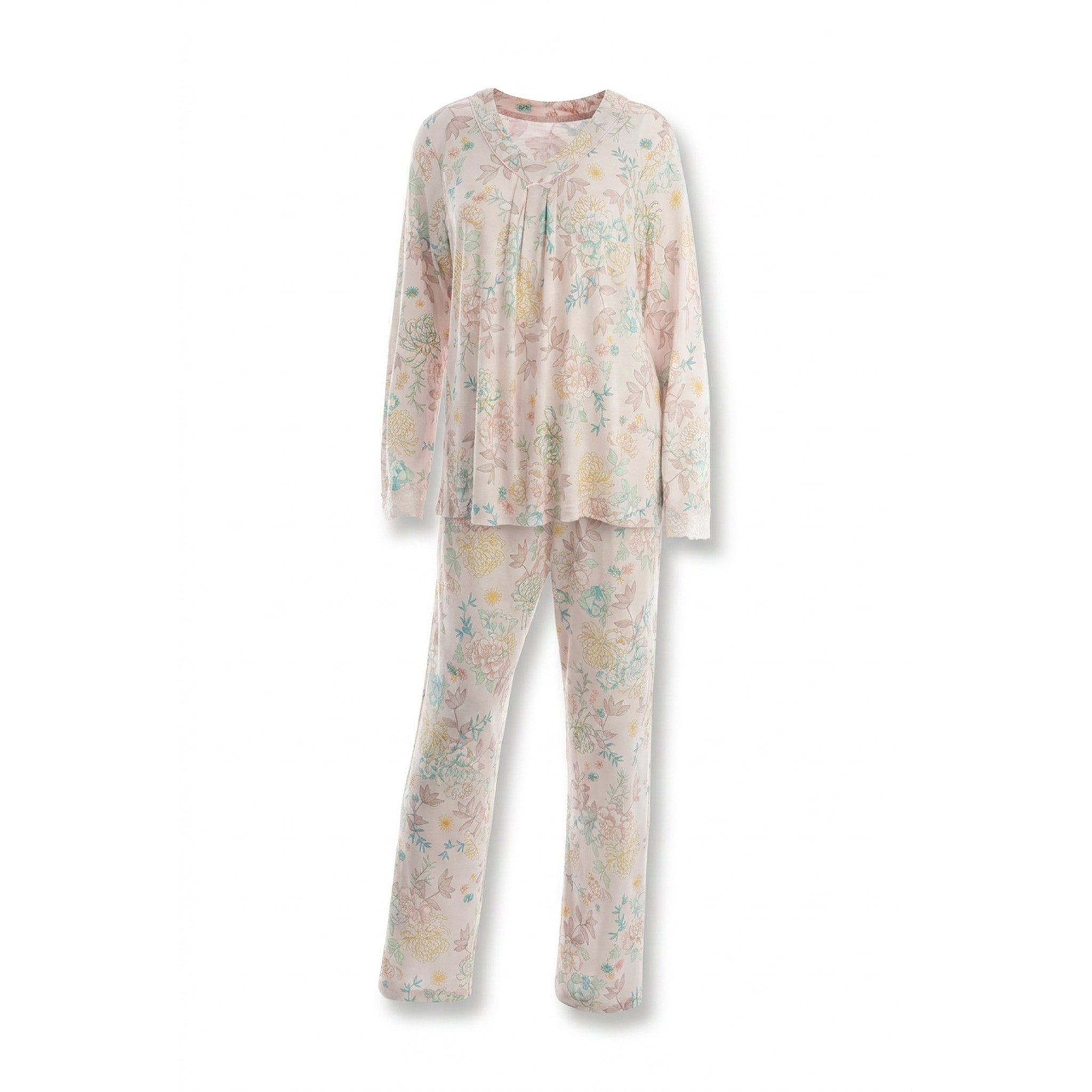 Miss Elaine Pajama Set Long Sleeve-MISE406815UT