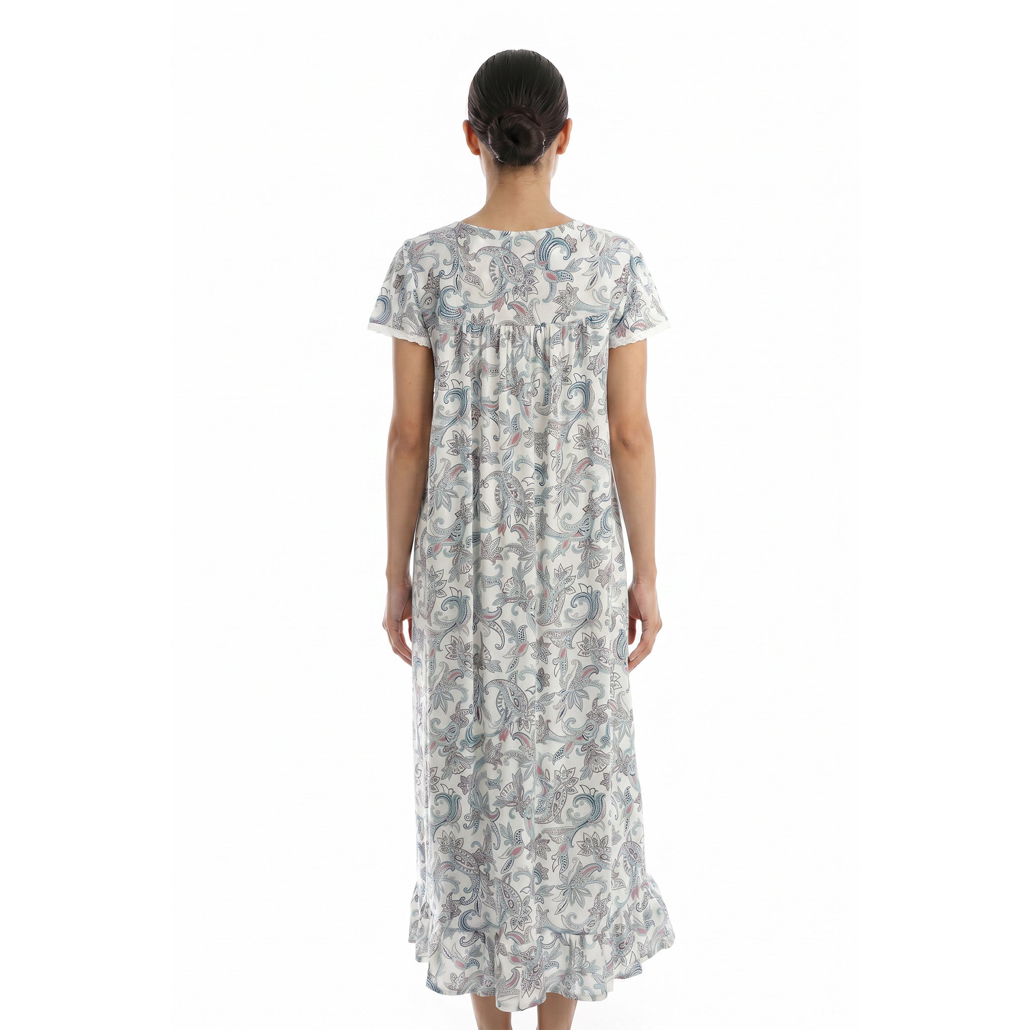 Miss Elaine Long Gown Short Sleeve-MISE506425UT